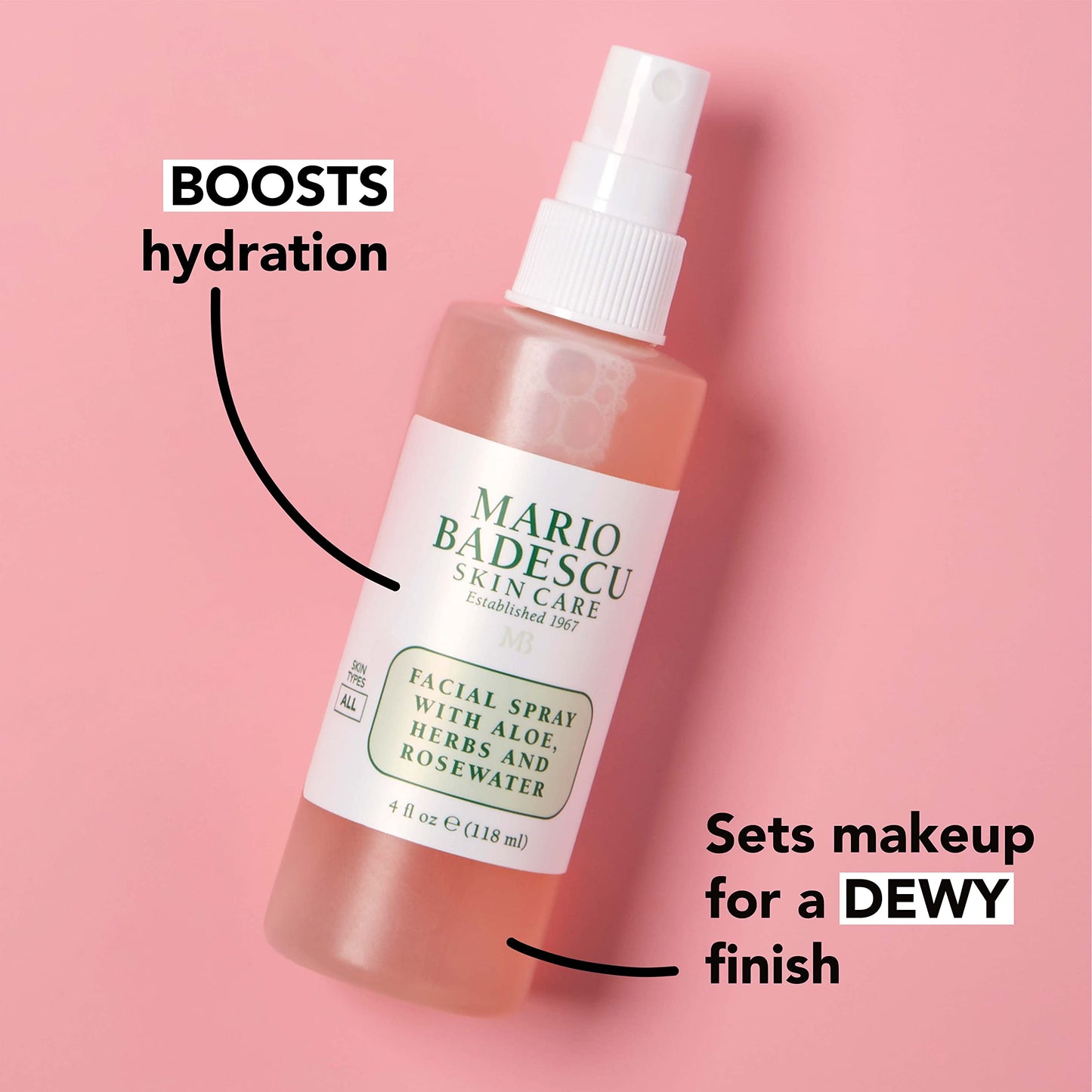 Mario Badescu Facial Spray with Aloe, Herbs and Rose Water for All Skin Types, Face Mist that Hydrates, Rejuvenates & Clarifies, 8 FL OZ Beauty & Personal Care Mario Badescu