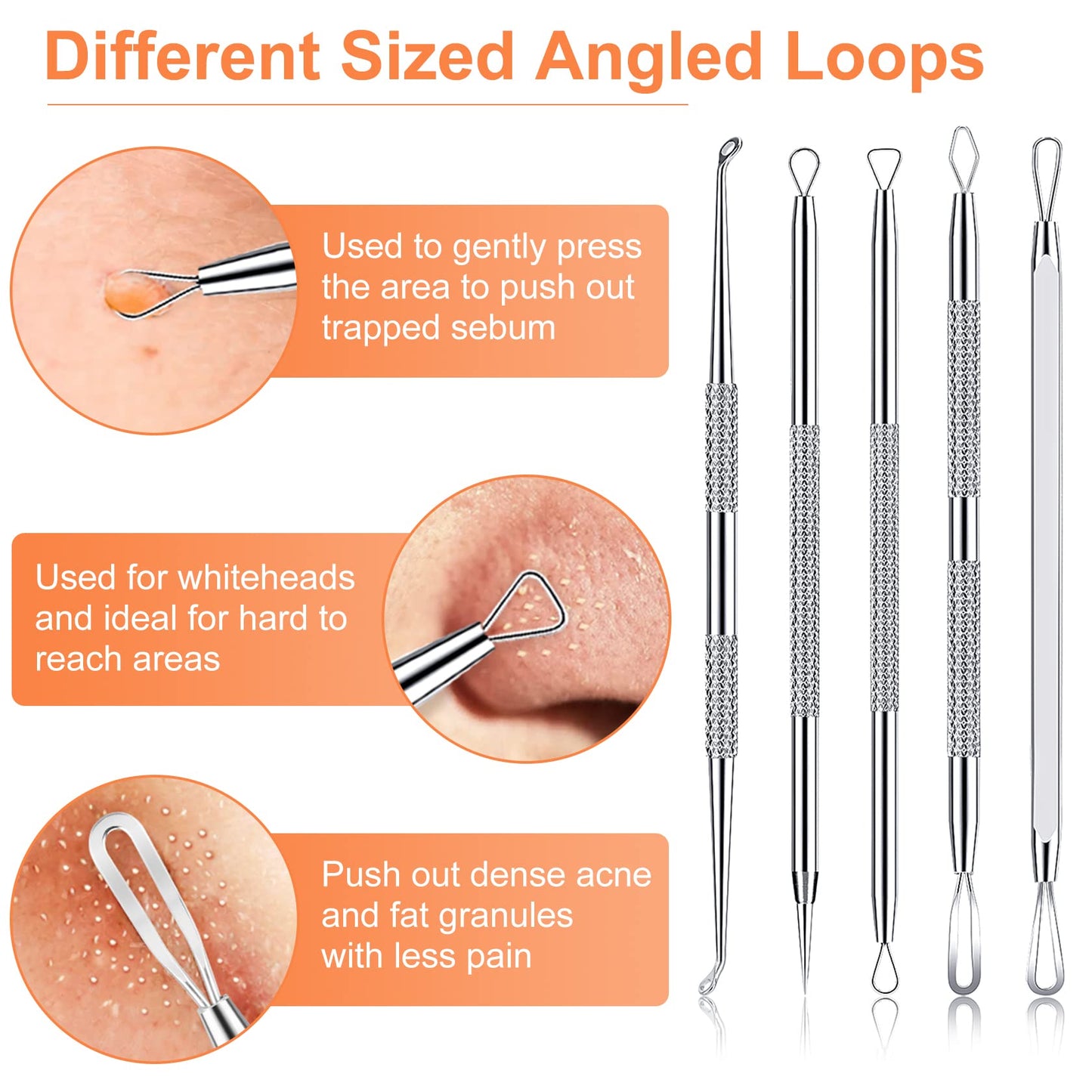 Pimple Popper Tool Kit, IUMAKEVP 15 PCS Professional Stainless Steel Blackhead Remover Comedone Extractor Tools for Removing Zit on Face - Acne Beauty and Personal Care IUMAKEVP