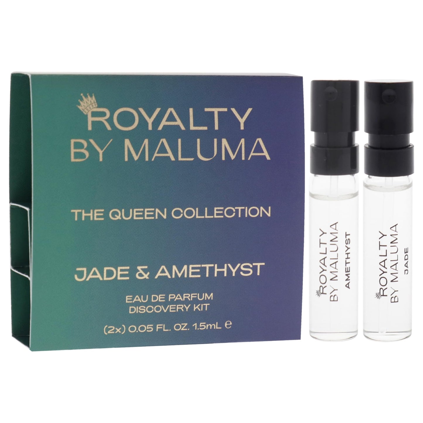 Royalty By Maluma The Queen Collection for Women - 2 Pc Mini Gift Set 0.05oz Jade EDP Spray Vial (Mini), 0.05oz Amethyst EDP Spray Vial (Mini) Beauty & Personal Care Royalty By Maluma