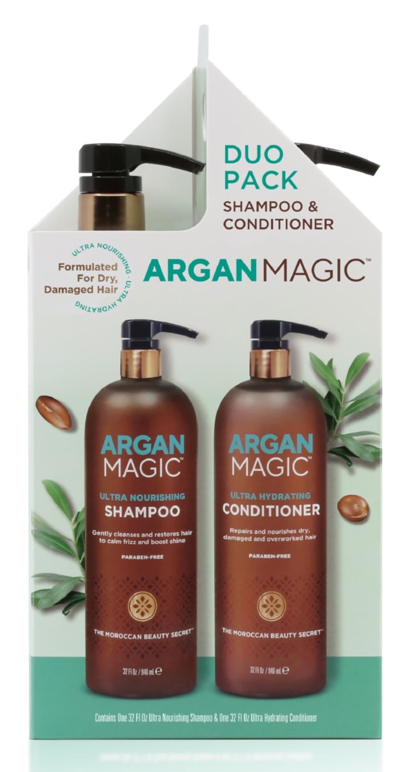 Argan Magic Ultra Shampoo and Conditioner Combo Pack for Dry and Damaged Hair - Revives & Dehydrated Brittle Hair | Detangles, Smooths & Softens | Beauty & Personal Care Argan Magic