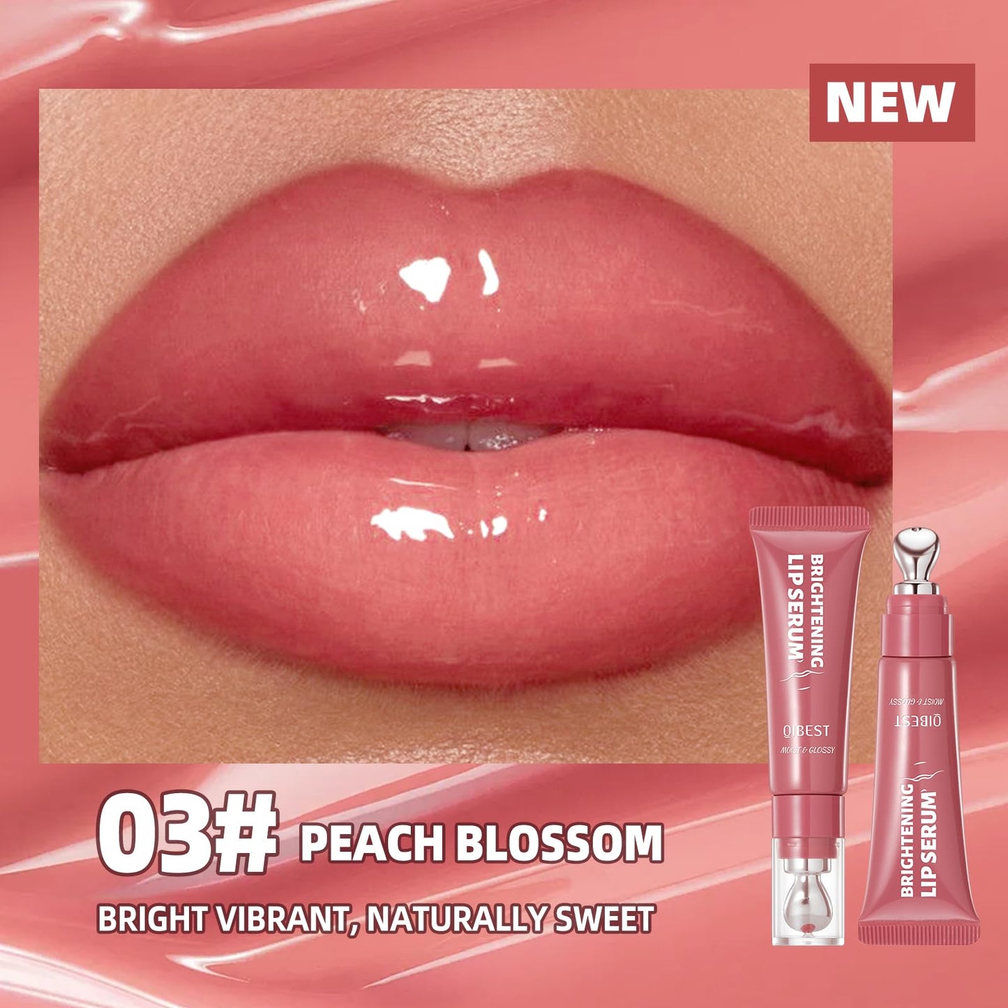 URQT Brightening Lip Serum, Hydrating Glossy Lip Oil with Metal Applicator, Plumping Moisturizing Lip Care Tint, Non-Sticky High Shine Lip Glow Beauty and Personal Care URQT