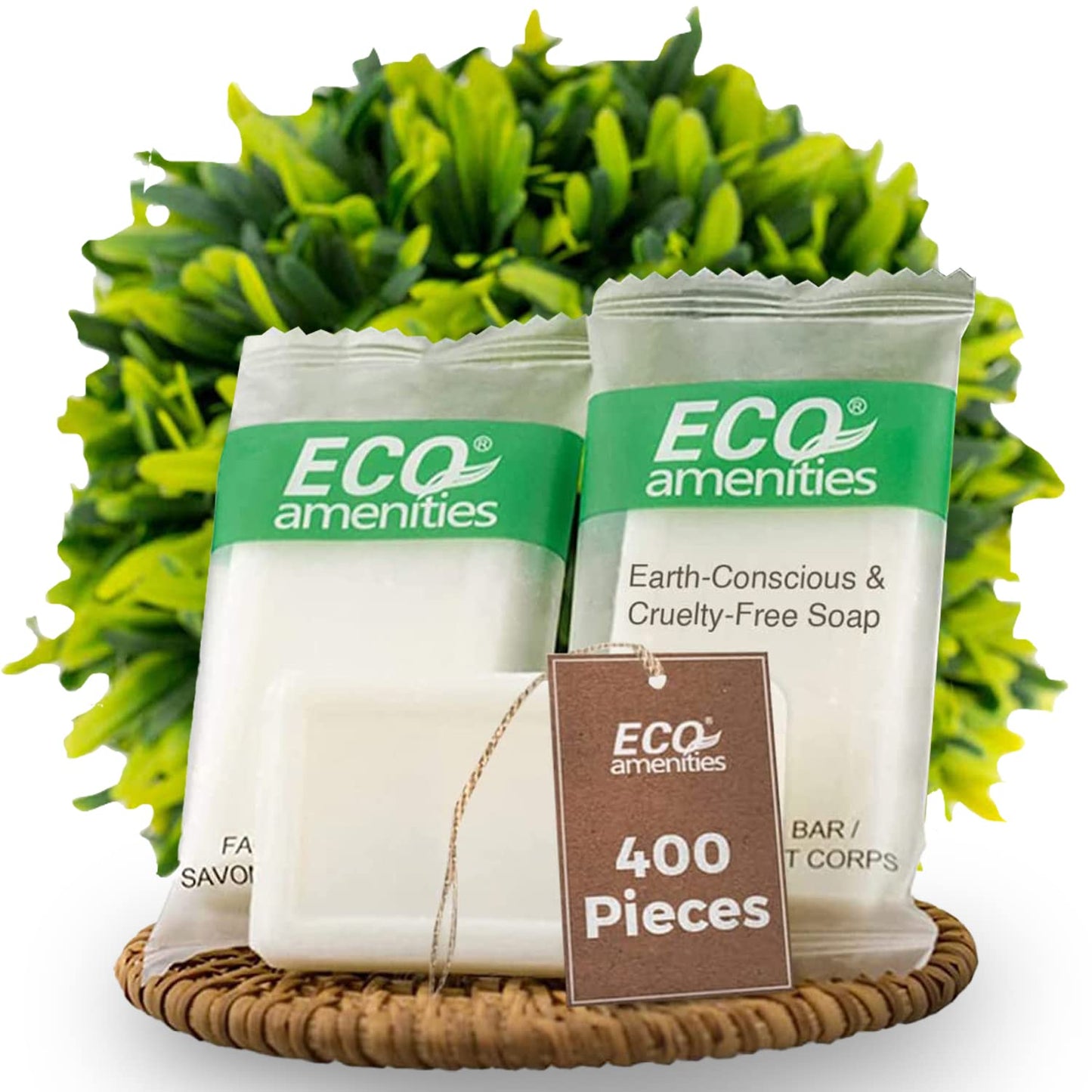 ECO Amenities Travel Size Bar Soap - 400 PACK, 0.5 oz Mini Soap Bars, Hotel Soap Bars, Travel Size Toiletries - Individually Wrapped Bulk Soap Bar Beauty & Personal Care ECO amenities
