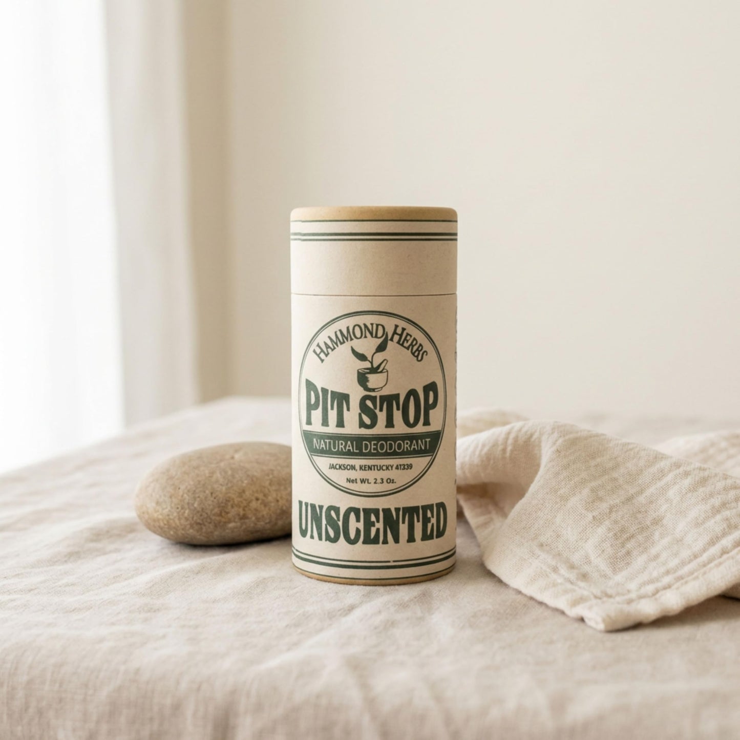 Hammond Herbs - PIT STOP Deodorant - Aluminum-Free, Plastic-Free, All-Natural Odor Control, 3 Pack (Unscented) Beauty and Personal Care Hammond Herbs