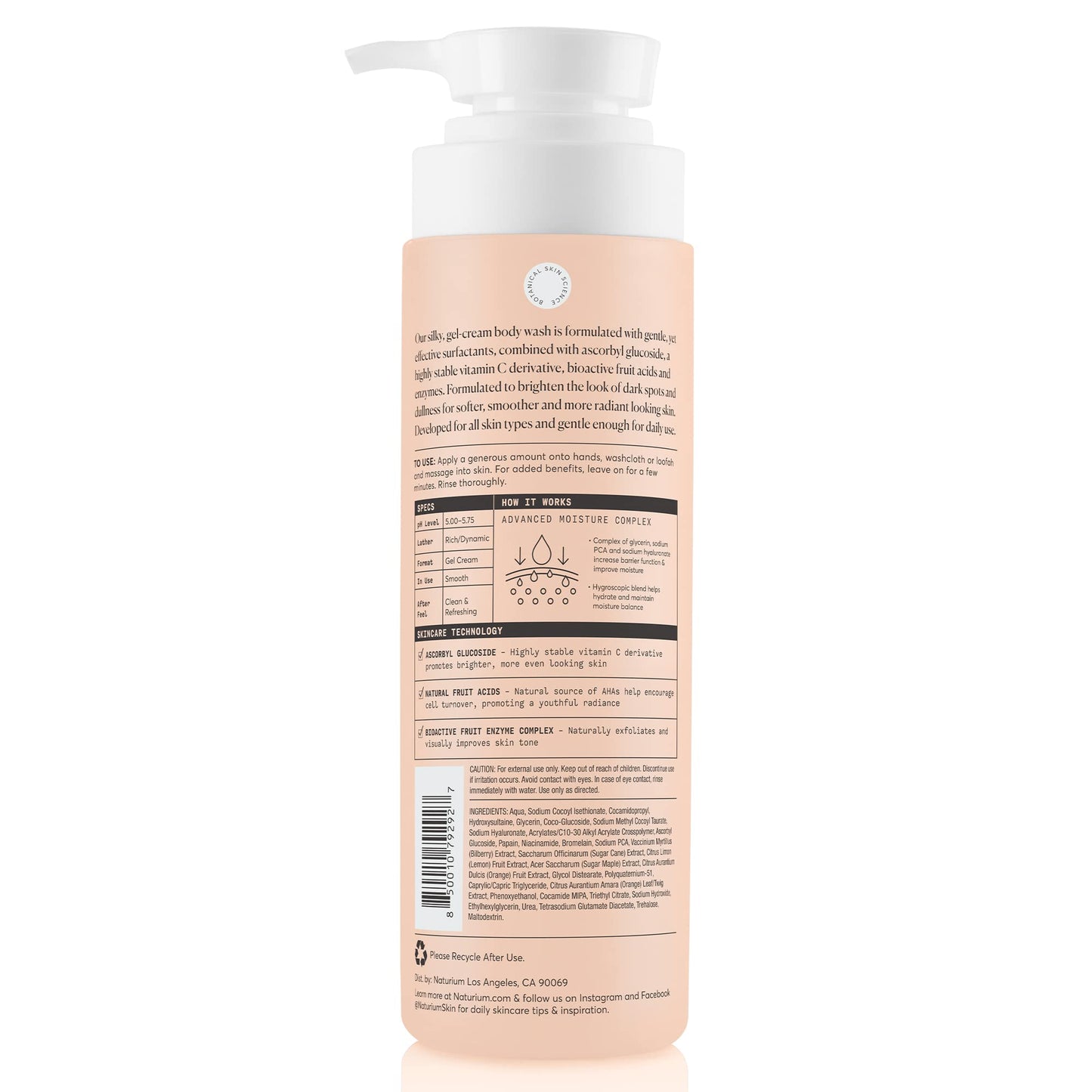Naturium The Brightener Vitamin C Body Wash, Gentle Cleanser for Smoother-Looking Skin, Removes Dirt, Oil & Other Impurities, 16.9 oz Beauty & Personal Care Naturium