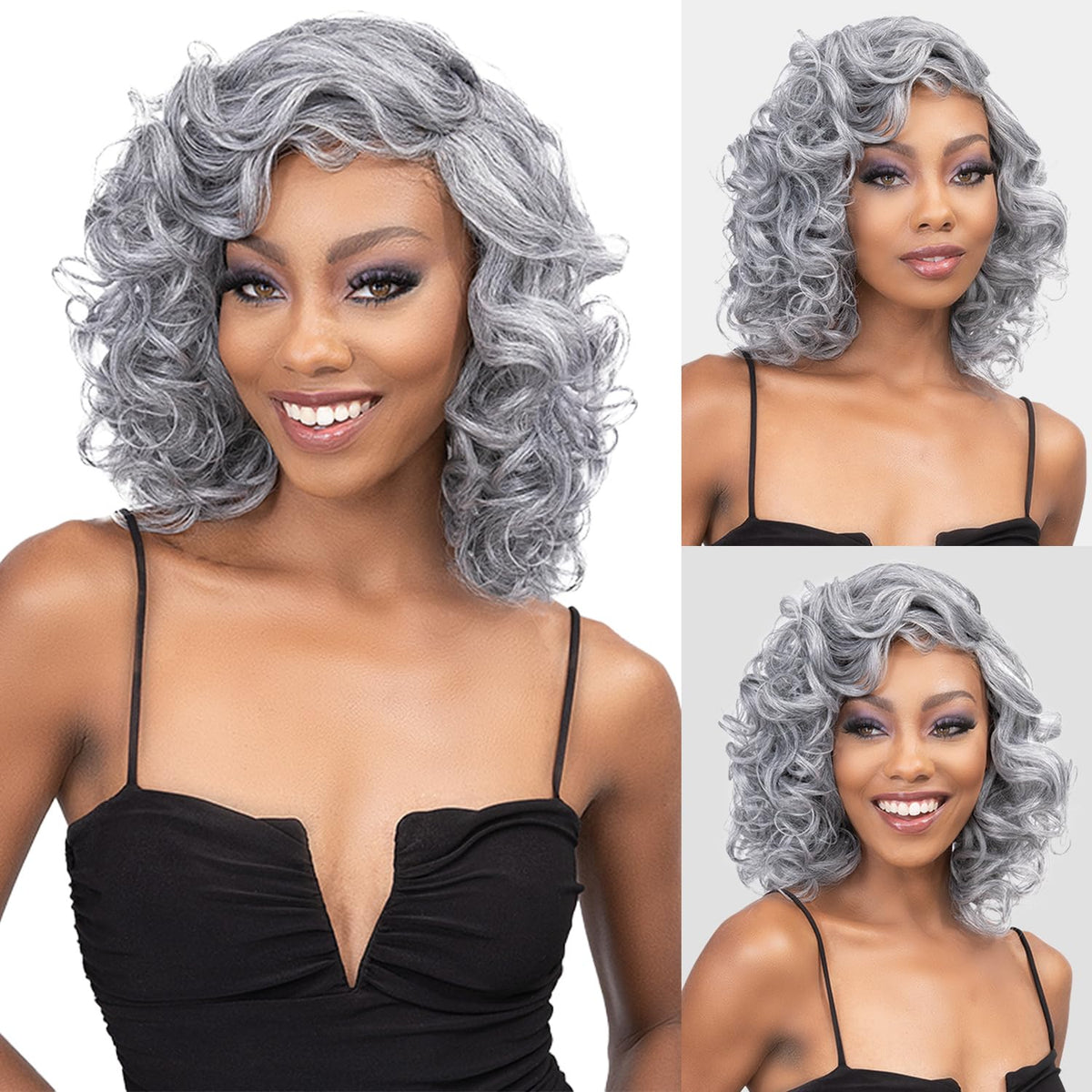 Janet Collection Human Hair Blend Weave Remy Illusion Loose 3pcs (NATURAL BROWN)