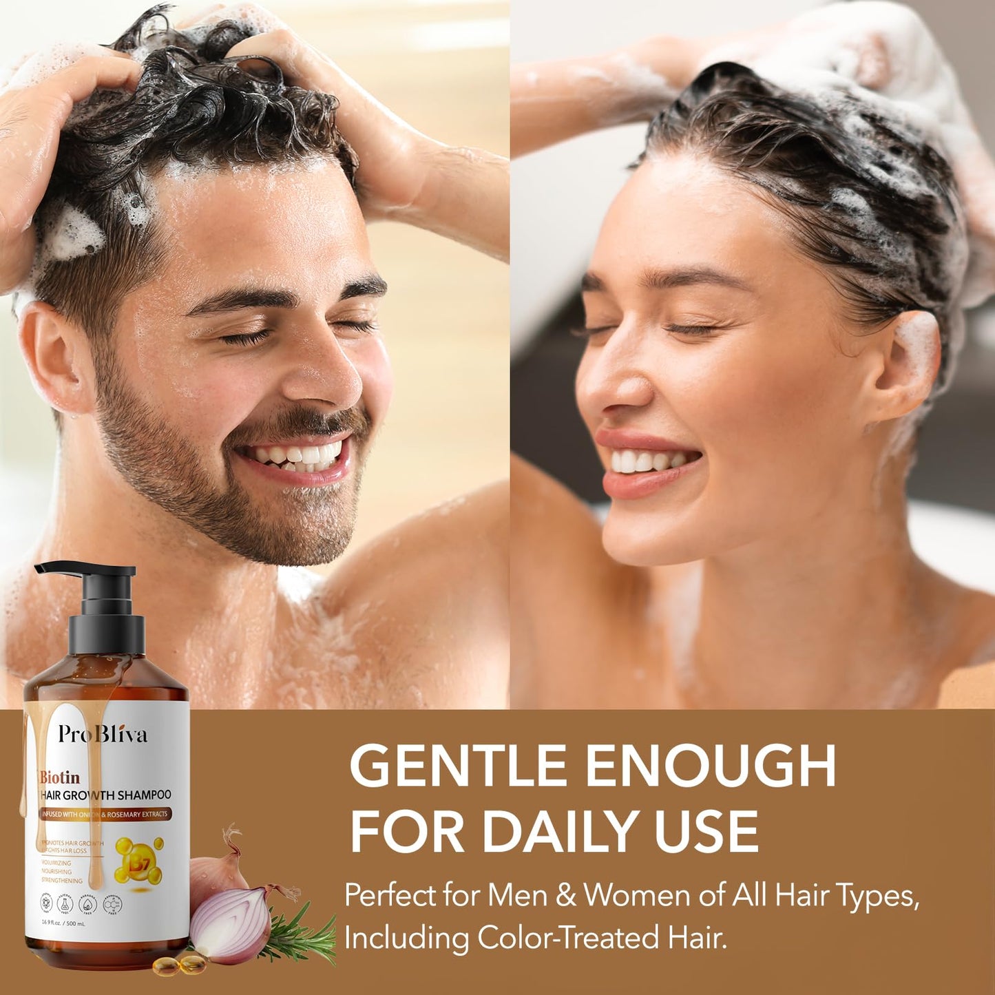 ProBliva Biotin Shampoo and Onion Conditioner Set for Thinning Hair in Adults 30+ - Strengthening Duo Reduces Shedding, Supports Fuller & Stronger Beauty & Personal Care ProBliva