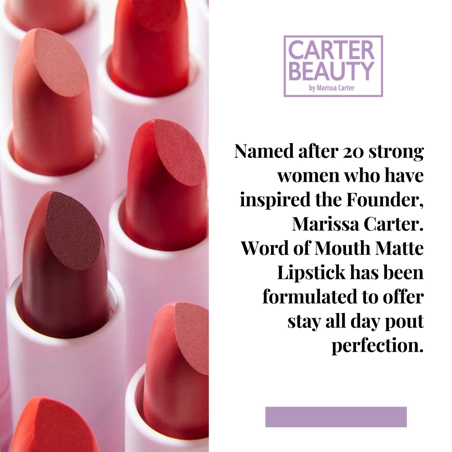 Carter Beauty By Marissa Carter Word Of Mouth Lipstick - Intense Color With A Smooth Matte Finish - Can Be Used With Free Speech Lip Tint For A Glossy Beauty & Personal Care Carter Beauty