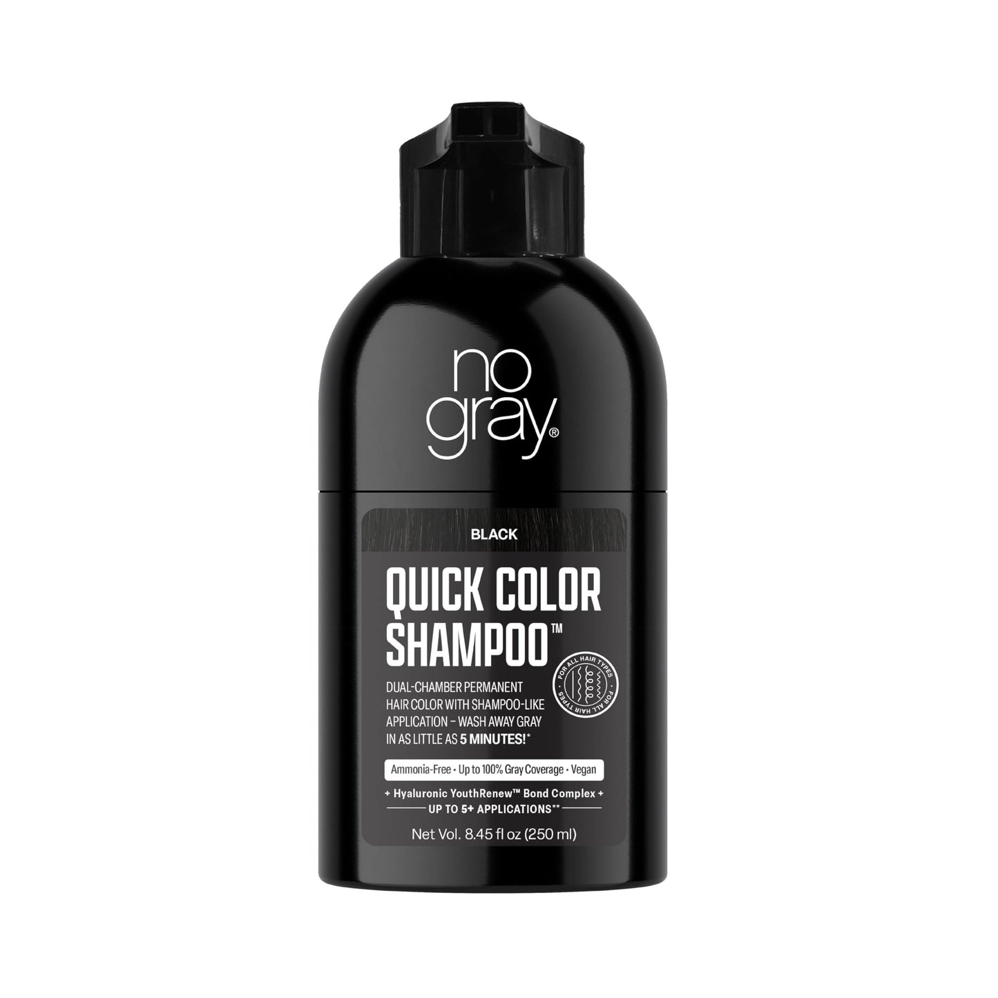 No Gray Quick Permanent Hair Color Shampoo, Black, 8.45 oz Beauty & Personal Care No Gray