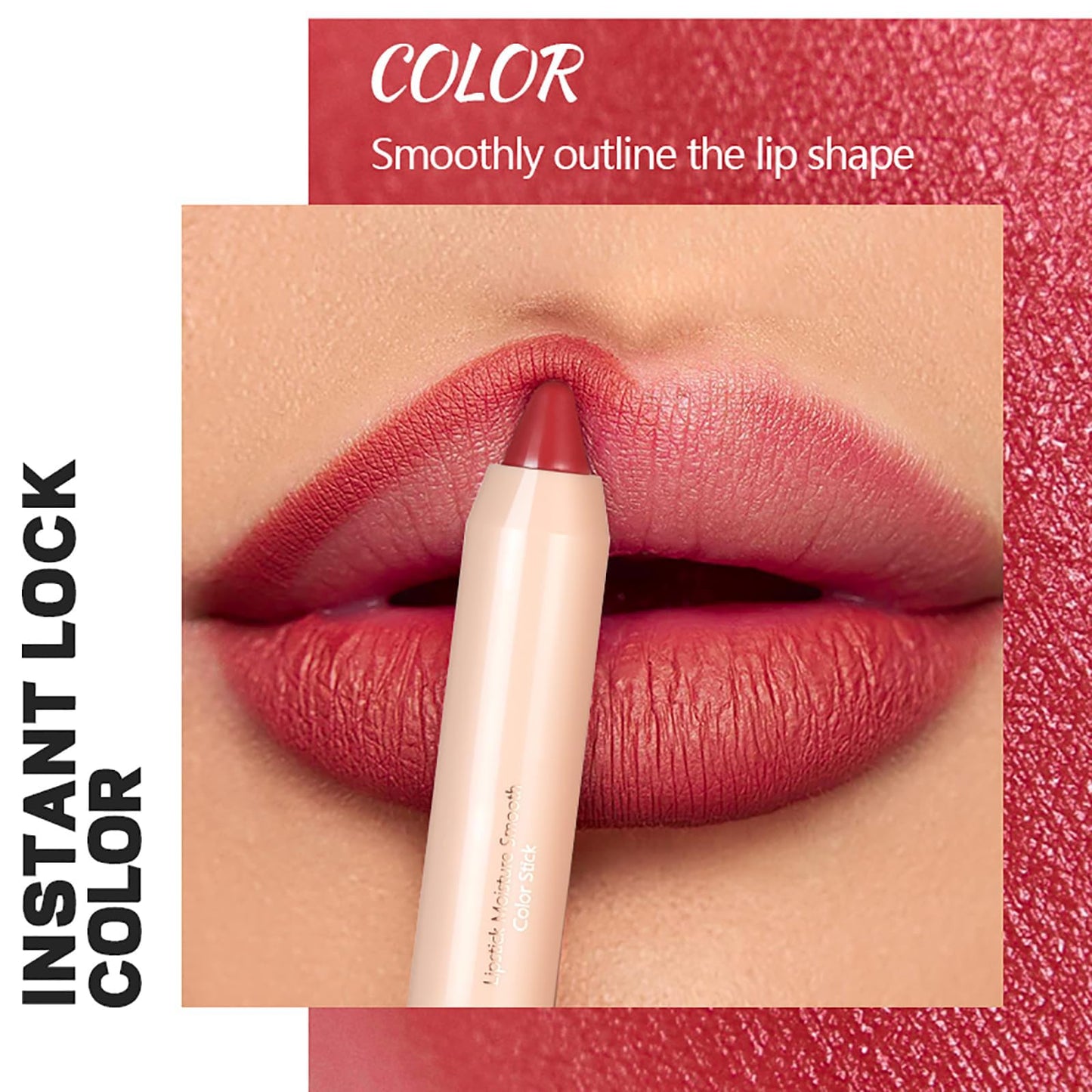 Easilydays Red Lipstick Crayon - Long-Lasting Waterproof Lipstick & Lip Stain, Full Coverage, Non-Stick Lip Tint (#08) Beauty & Personal Care Easilydays