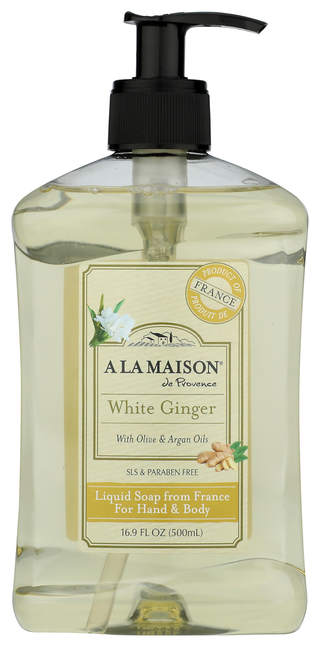 A LA MAISON White Ginger Natural Hand Wash Made with Essential Oils - Biodegradable, Plant-Based, Vegan, Cruelty-Free 16.9 Fl Oz (Pack of 1) Beauty & Personal Care A LA MAISON