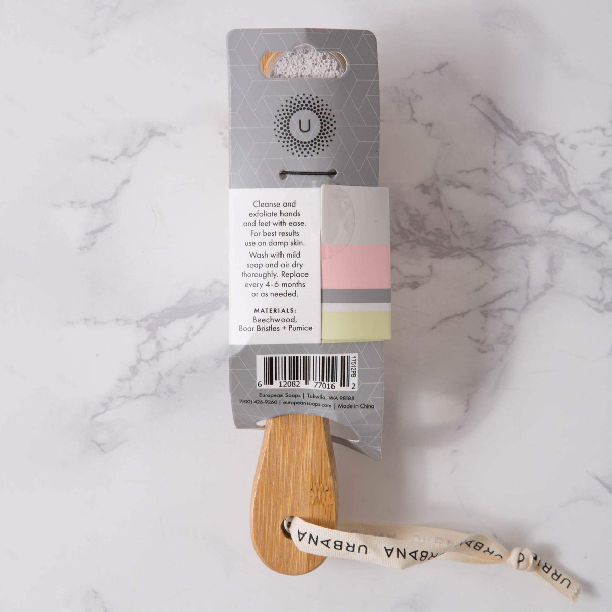 Urbana Spa Prive Home Spa Collection, Pumice Stone with Nail Brush