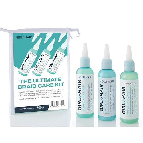 GIRL+HAIR Ultimate Braid Care Travel Set | Maintain Healthy Hair & Scalp with Clear + Nourish + Restore | Maximize Hair Strength | TSA Compliant (3 x Beauty & Personal Care GIRL+HAIR