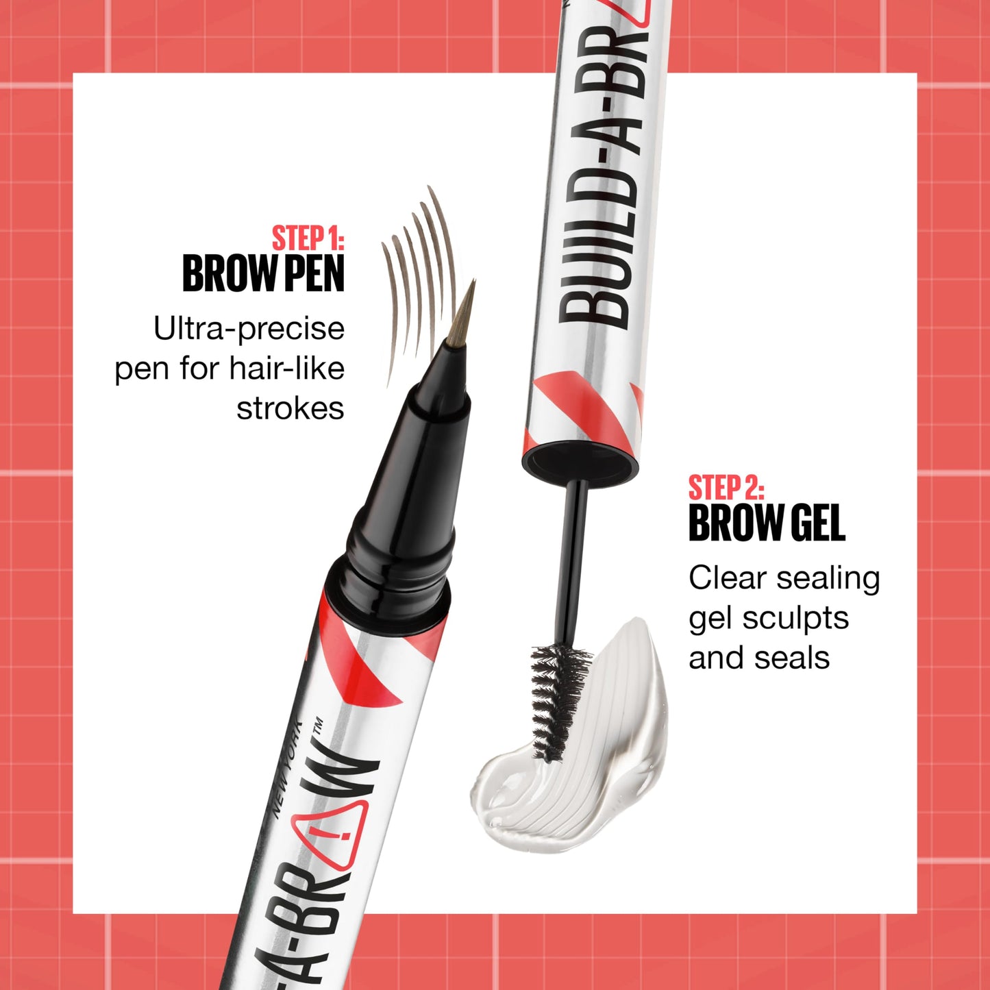 Maybelline Build-A-Brow 2-in-1 Brow Pen and Sealing Eyebrow Gel, Eyebrow Makeup for Real-Looking, Fuller Brows, Black Brown, 1 Count Beauty & Personal Care MAYBELLINE