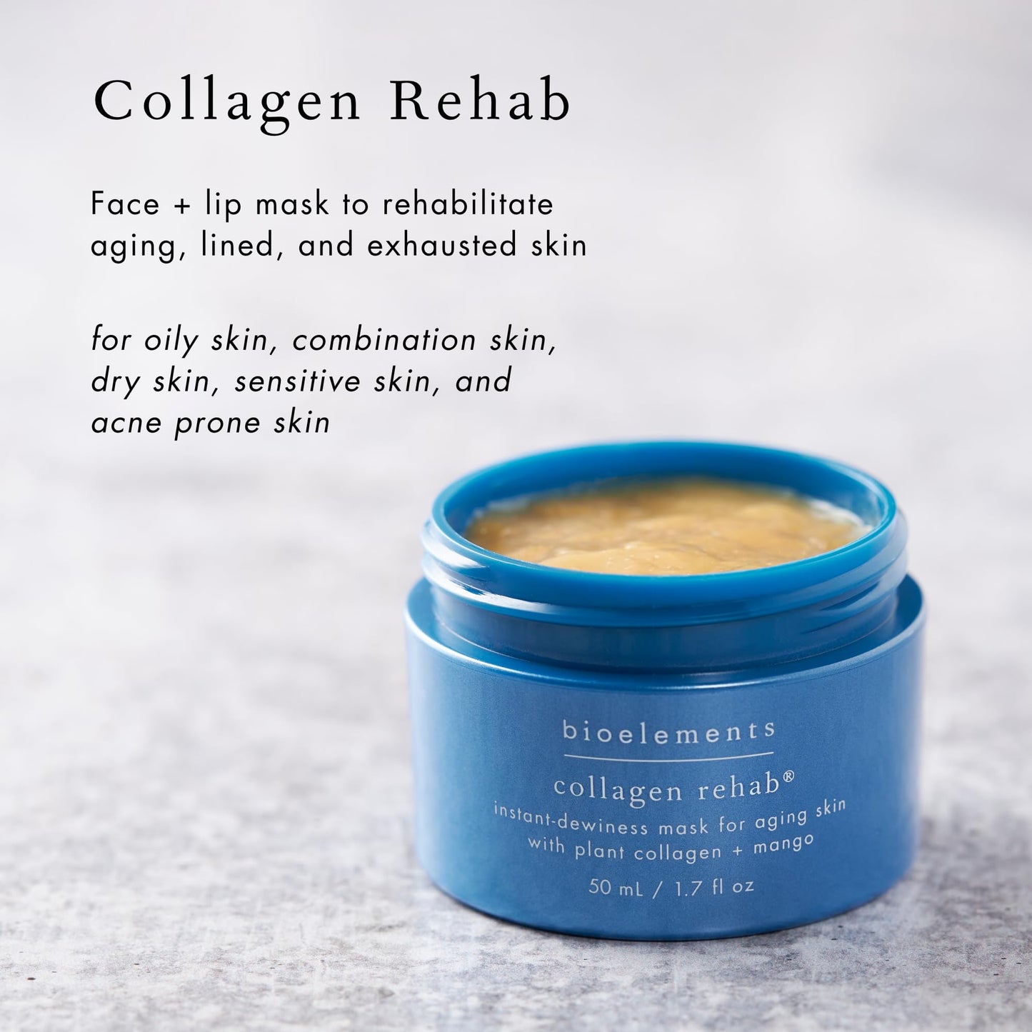 Bioelements Collagen Rehab - 1.7 fl oz - Face & Lip Mask for Aging Skin - Creates Instant Dewiness + Improves Fine Lines & Wrinkles - Vegan, Gluten Beauty & Personal Care Bioelements