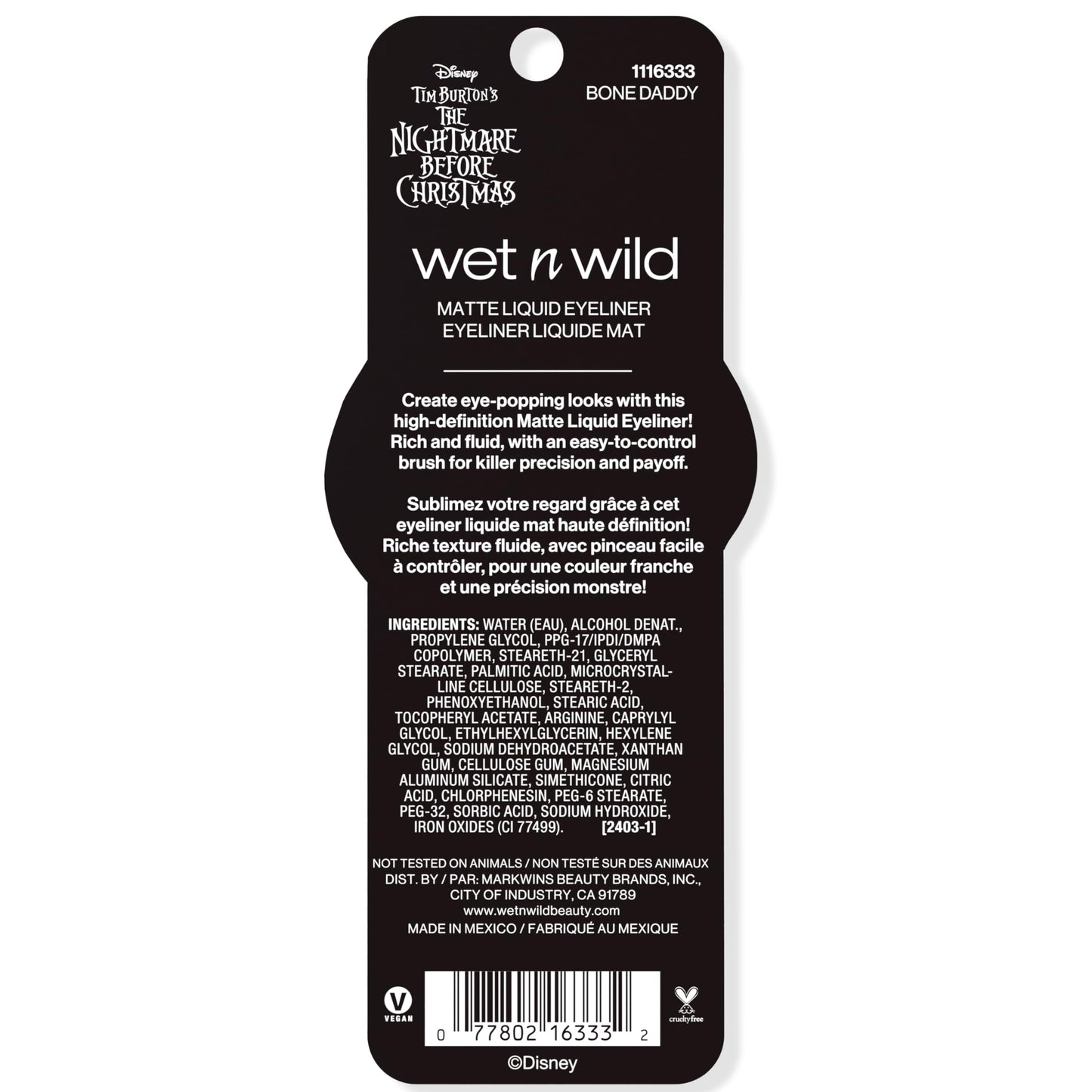 wet n wild Nightmare Before Christmas Matte Liquid Eyeliner, Ultra-Matte Rich Pigment, Easy Precision Flexible Brush Tip, Travel-Friendly Beauty & Personal Care wet n wild