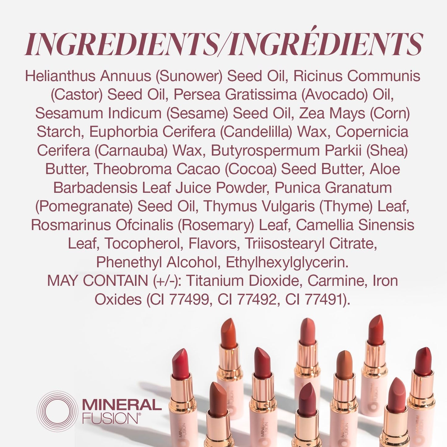 Mineral Fusion Long-Lasting Lipstick, Vivid & Smudge-Free Lip Color with Avocado Oil, Cocoa Seed Butter, Free of FD&C Dyes, Paraben and Gluten, Beauty & Personal Care Mineral Fusion