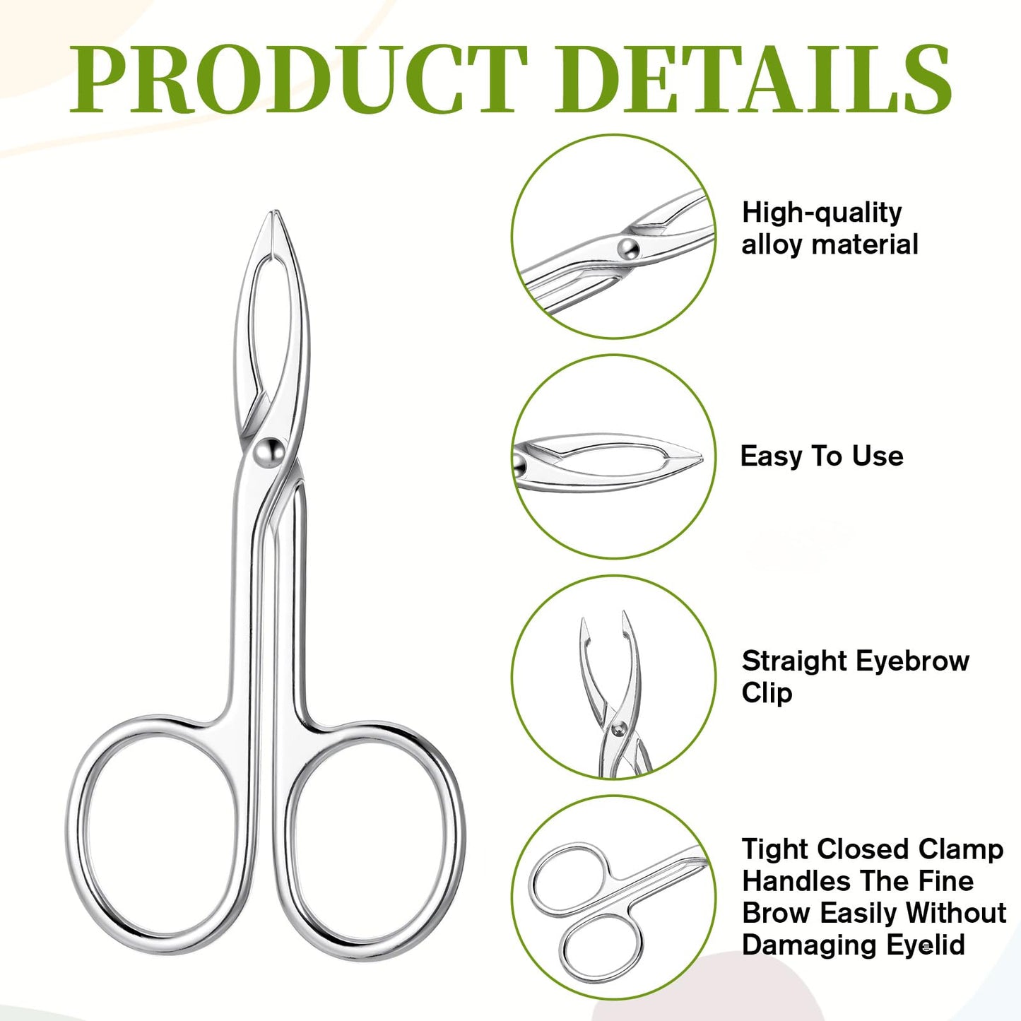 2 PCS Scissor Tweezers for Eyebrows, Metal Straight Tip Scissor Tweezers with Handles, Flat Plucker Tweezers Scissors for Remover Facial Hair Beauty and Personal Care Tweruna