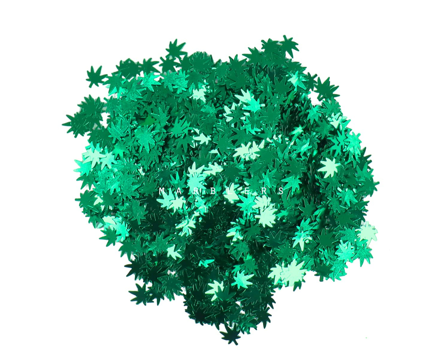 MARBLERS [Cannabis] Shape Glitter for Body & Face 0.11oz (3g) | Flake | Non-Toxic | Vegan | Cruelty-Free | Eyeshadow, Nail Polish, Nail Art | Beauty & Personal Care MARBLERS