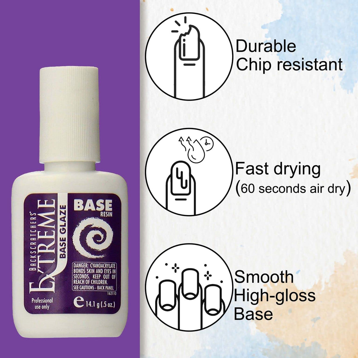 BACKSCRATCHERS Extreme Glaze - Coat Nails Resin For Acrylic Dipping Powder - Quick Dry Artificial Nail Tips Adhesive (Base Glaze) Beauty & Personal Care BACKSCRATCHERS