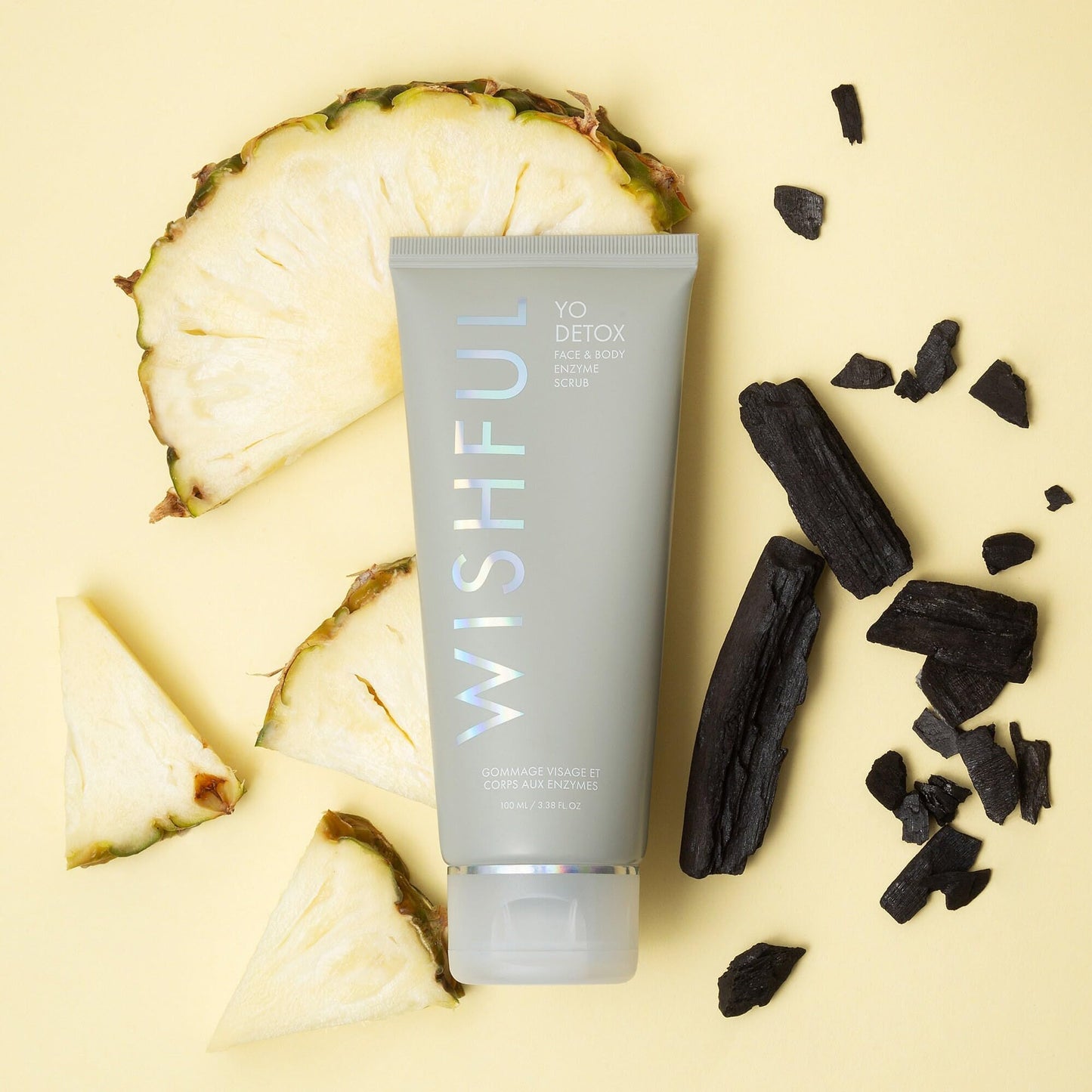 Wishful Yo Detox Charcoal Face & Body Enzyme Scrub 3.38 oz/ 100 mL Beauty & Personal Care WISHFUL