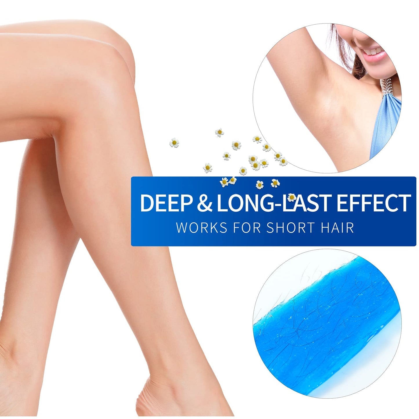 2.5 lb/1100g Wax Beads, Hard Wax Kit with 2 Wax Treatment Oils, Hard Wax Beads for Legs Underarm Face Bikini, and Brazilian Hair Remover, Women Beauty and Personal Care Charmonic
