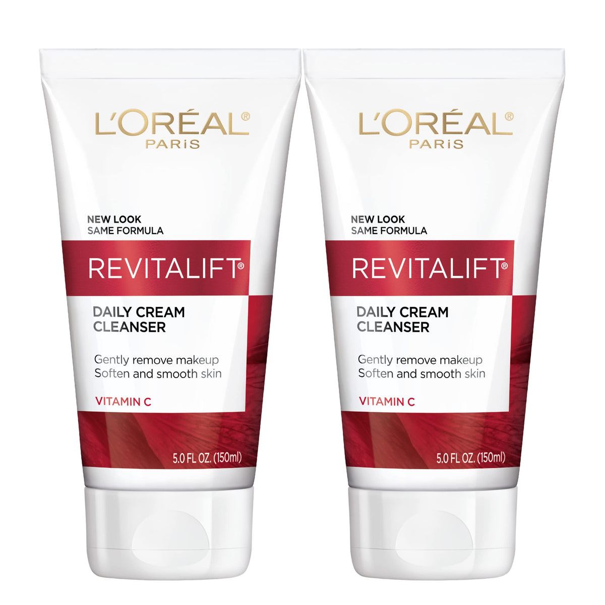L'Oreal Paris Revitalift Daily Cream Cleanser, Gentle Makeup Remover Face Wash with Vitamin C 5 fl. oz (Pack of 2) Beauty & Personal Care L'Oreal Paris