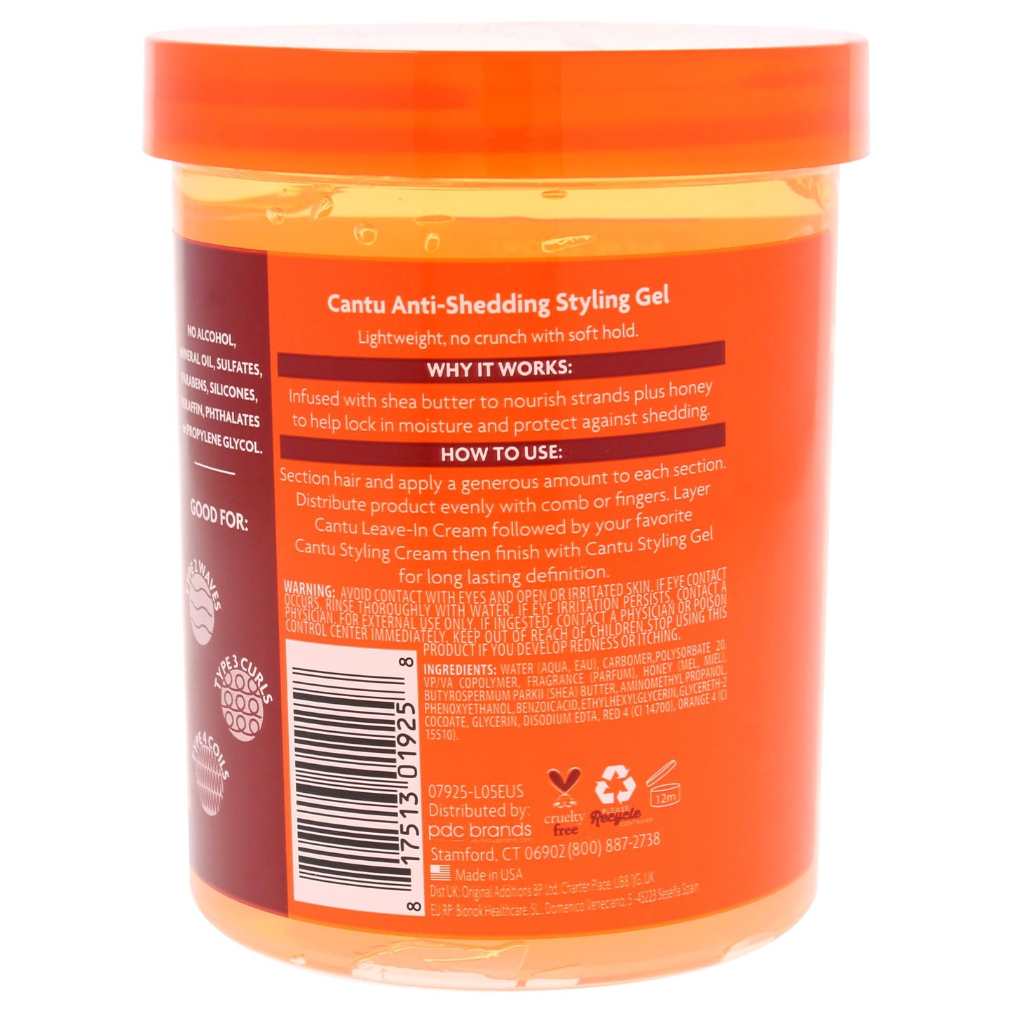 Cantu Anti Shedding Styling Gel with Honey - Flexible Hold for Unisex - 18.5 oz Gel Beauty & Personal Care Cantu