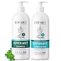 Peppermint Shampoo and Conditioner with Castor Oil & Biotin, Soothes Dry, Itchy Scalp, Strengthens Hair, Reduces Thinning & Hair Loss, Promotes Beauty & Personal Care EDENIKA BOTANICALS