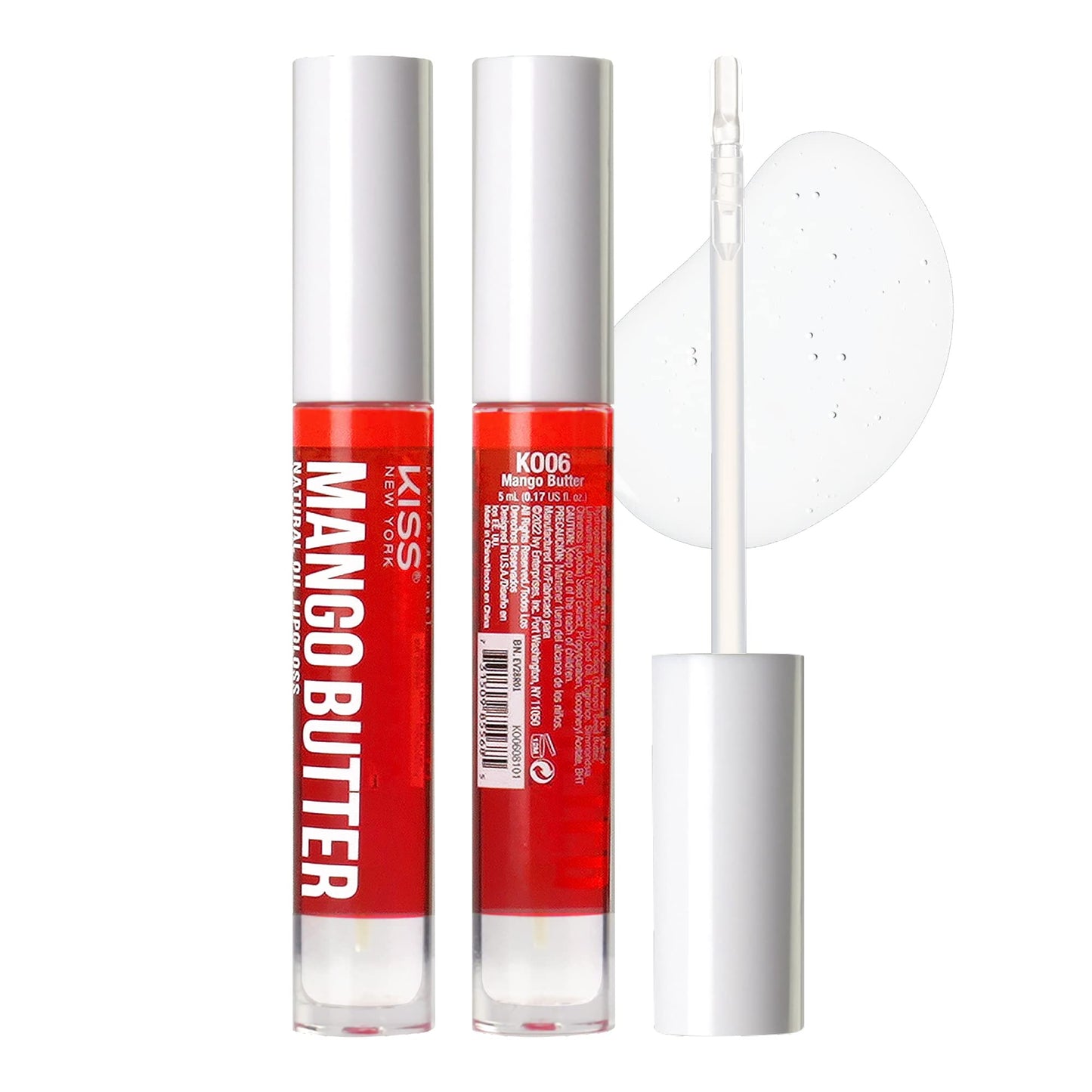 Kiss New York 3 PACK Lip Oil Gloss, Hydrating Non-Sticky Lip Oil, 100% Natural Oil Clear Lip Gloss, Lightweight Lip Moisturizer (Rosegold & Rosehip Beauty & Personal Care KISS NEW YORK
