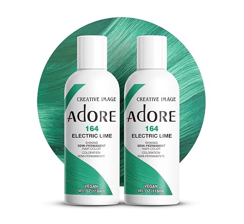 Adore Semi Permanent Hair Color (164 Electric Lime) (2 Pack) | Vegan & Cruelty-Free Green Hair Dye | No Ammonia, No Peroxide, No Alcohol | 4 Fl Oz Beauty & Personal Care Adore