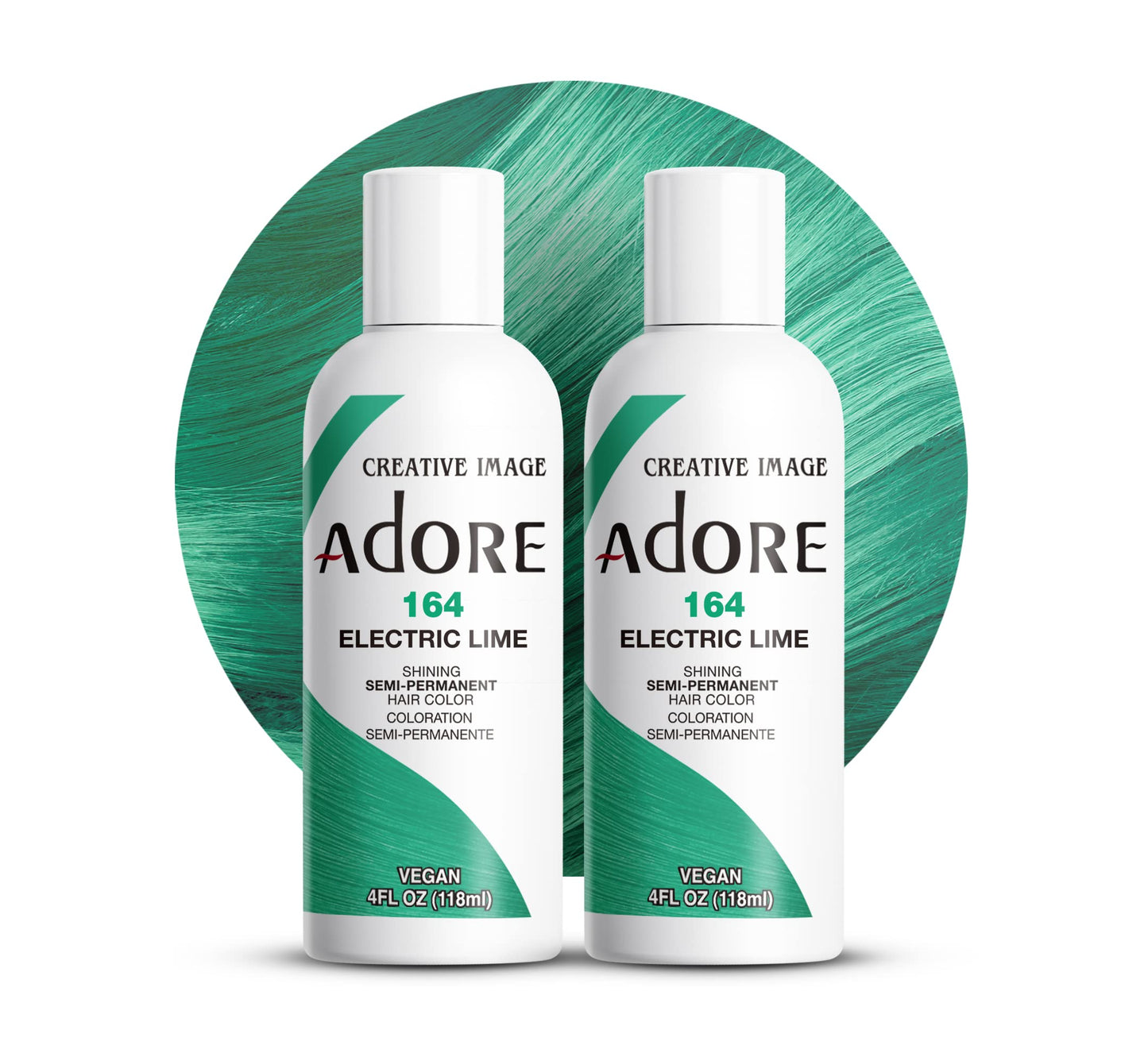 Adore Semi Permanent Hair Color (164 Electric Lime) (2 Pack) | Vegan & Cruelty-Free Green Hair Dye | No Ammonia, No Peroxide, No Alcohol | 4 Fl Oz Beauty & Personal Care Adore