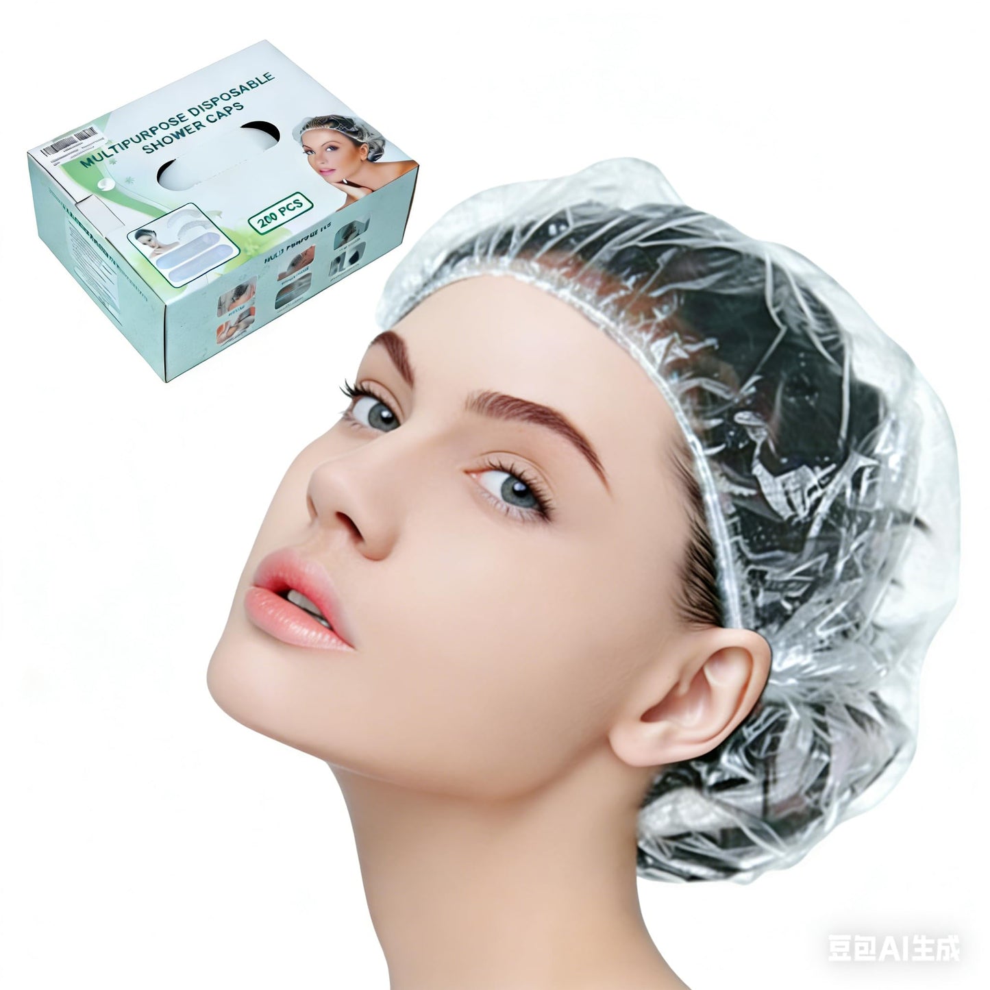Tissue Box With Dispenser Disposable Shower Caps 200pcs Hair Processing Clear Plastic Caps For Spa Home Use Hotel and Hair Salon Plastic Clear Elastic Beauty & Personal Care Avando