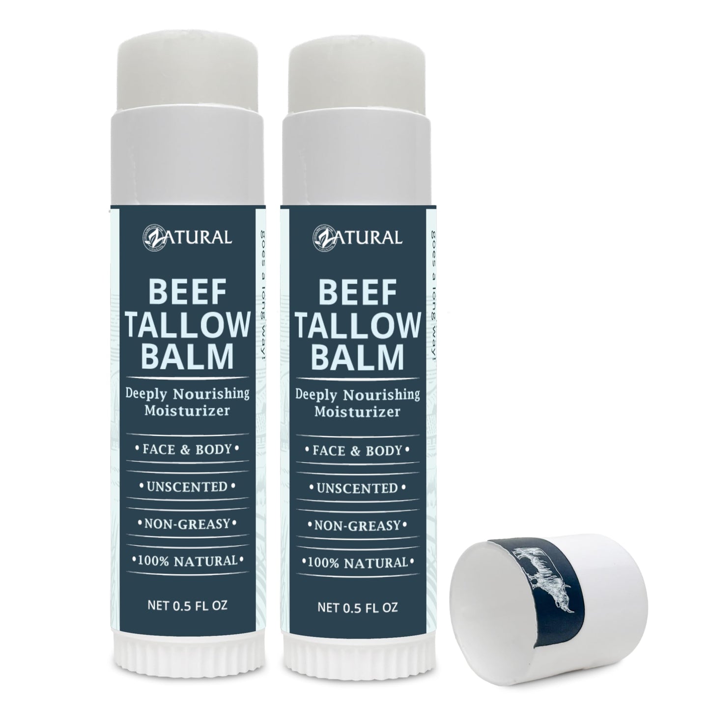 Zatural Beef Tallow Balm for Face and Body Easy Application- Handcrafted Moisturizer with Beeswax, Avocado Oil, and Vitamin E - Travel Size Skin Salve Beauty and Personal Care Zatural