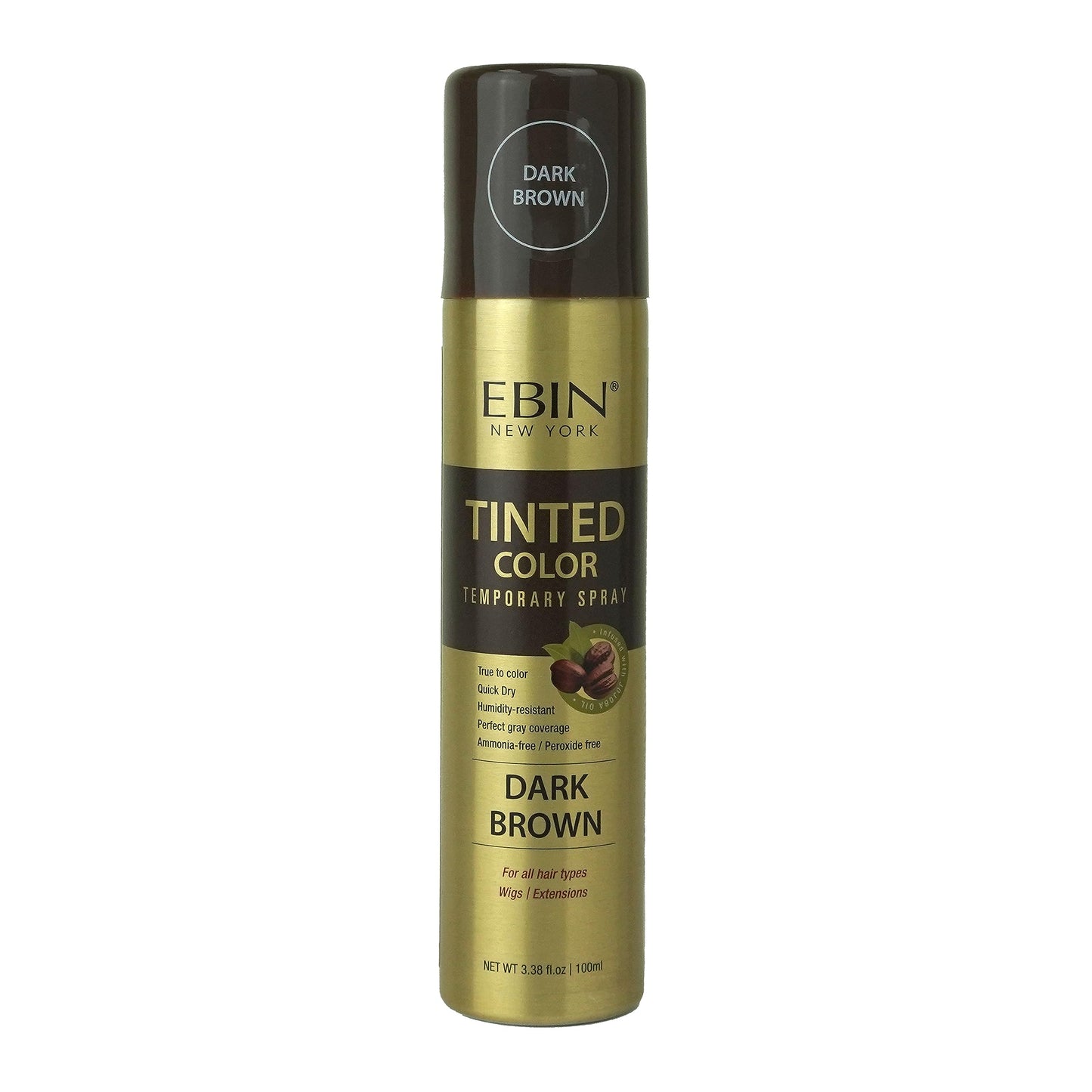 Tinted Color Temporary Root Touch Up Hair Spray 3.38oz /Dark Brown - Perfect Gray Coverage, Quick Dry, Humidity-Resistant, Infused With Jojoba Oil Beauty & Personal Care EBIN NEW YORK