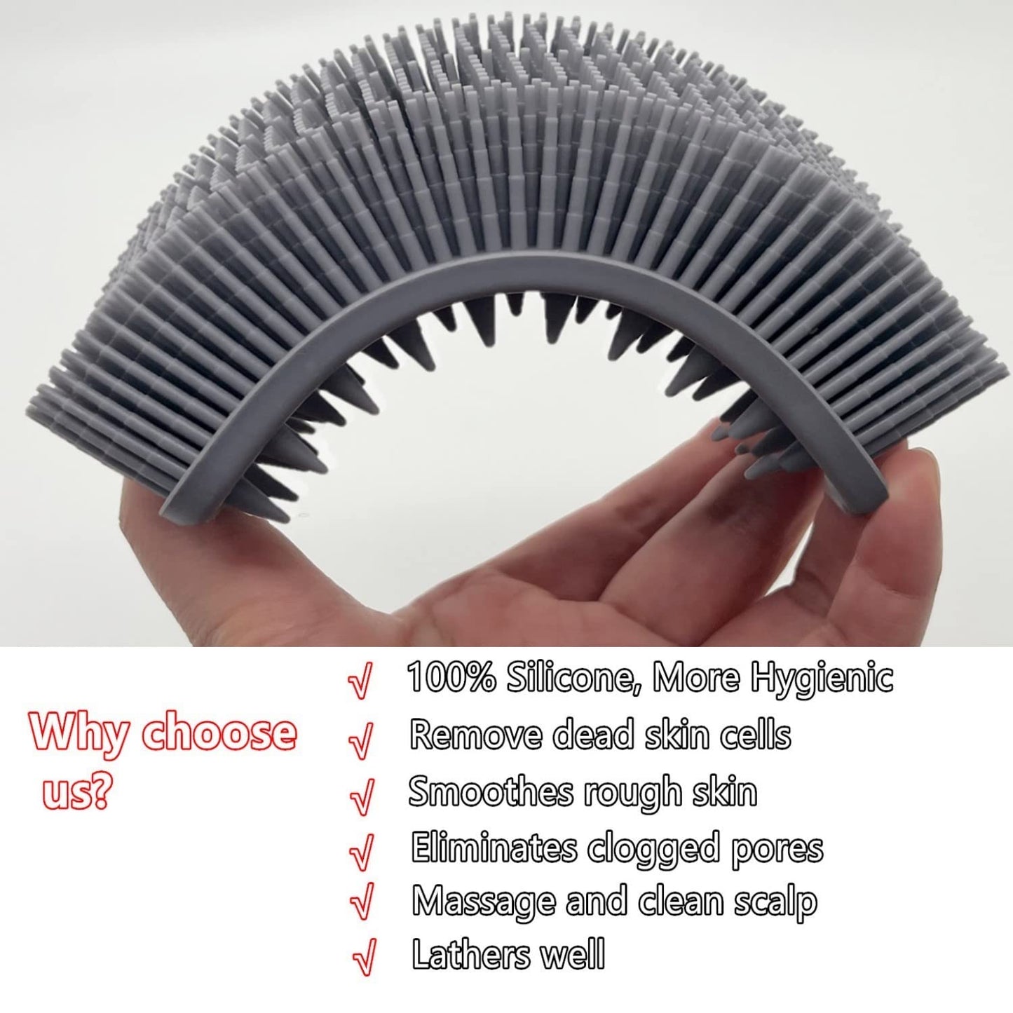 Cinlitek 2Pack Dual Sided Silicone Body Scrubber for Exfoliating, Shower&Scalp Massage, 2 in 1 Bath&Shampoo Brush,Soft Body Exfoliator Silicone Loofah Beauty and Personal Care Cinlitek