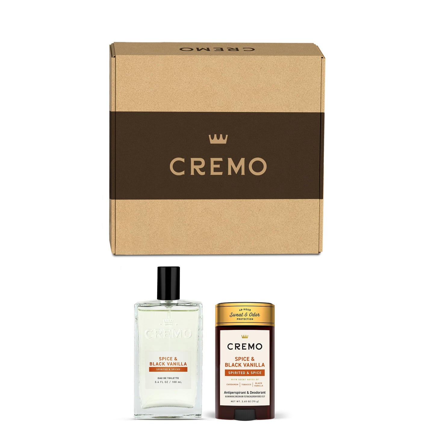 Cremo Men's Cologne Gift Set, Spice & Black Vanilla - Cremo Cologne & Antiperspirant Deodorant for men Beauty & Personal Care Cremo