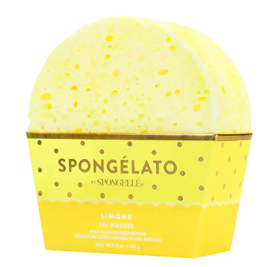 Spongellé Limone (Lemon) Spongélato Bath Sponge - Built-In Body Wash & Body Scrubber, Shower Loofah Sponge for Women - 14+ uses Beauty and Personal Care SPONGELLÉ
