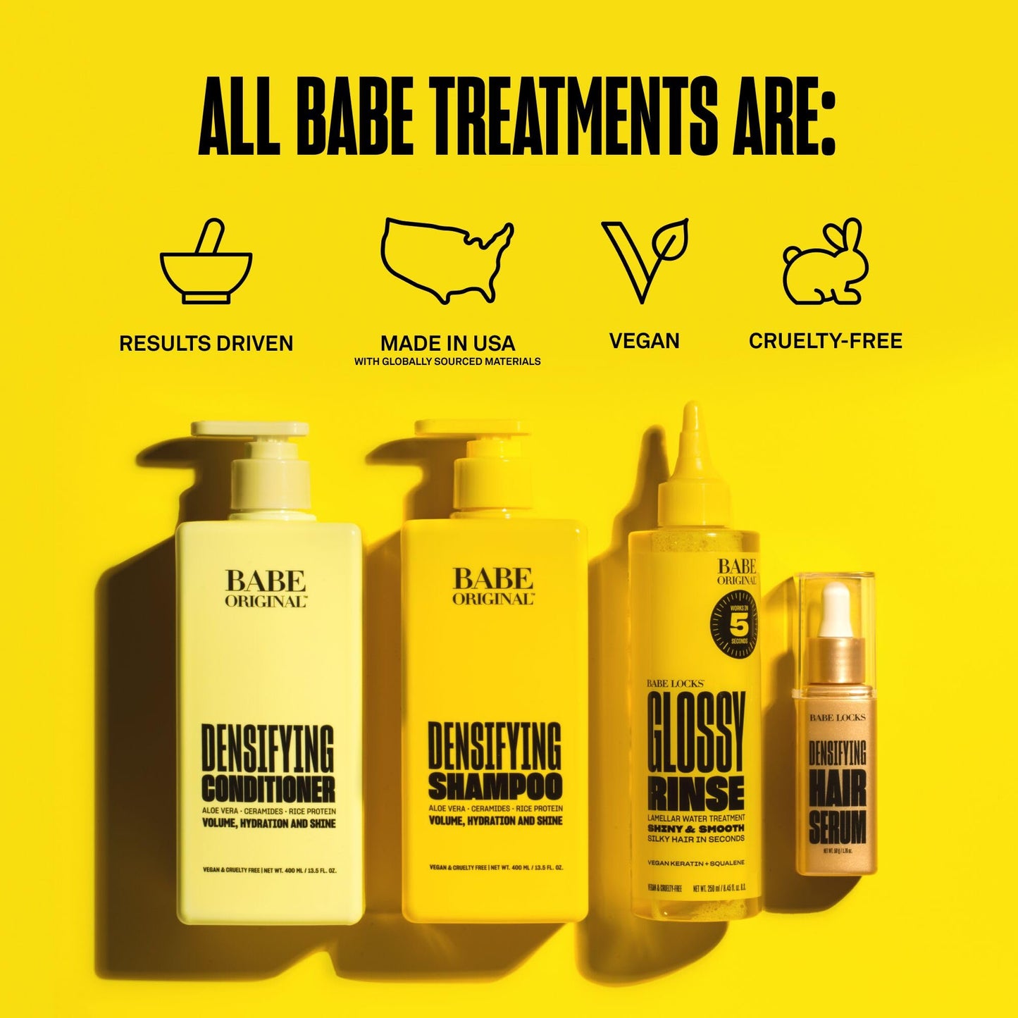 Babe Original Densifying Shampoo & Conditioner Volumizing Conditioner for Fine or Dry/Damaged Hair | Aloe Vera, Ceramides, Rice Protein for Fuller + Beauty & Personal Care BABE ORIGINAL