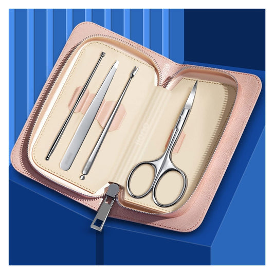 HUSHHAAMPP 4 in 1 Eyebrow Trimming Tool Face Care Set Stainless Steel Makeup Dead Skin Push Manicure Tools (Color : Pink, Size : 4PCS) (Pink 4PCS) Beauty and Personal Care HUSHHAAMPP
