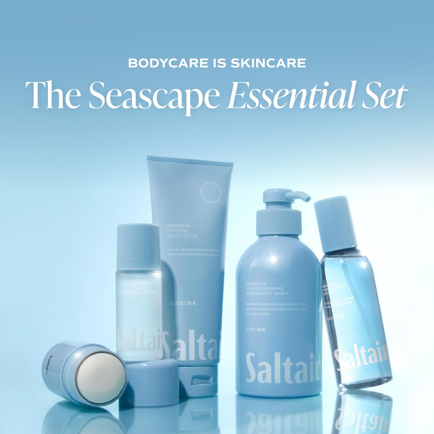 Saltair Body Wash 2-Pack - Moisturizing Body Wash with Hyaluronic Acid & Vitamin B5 - Scented Shower Gel for Women and Men - Seascape Scent, 2x 17oz Beauty & Personal Care Saltair
