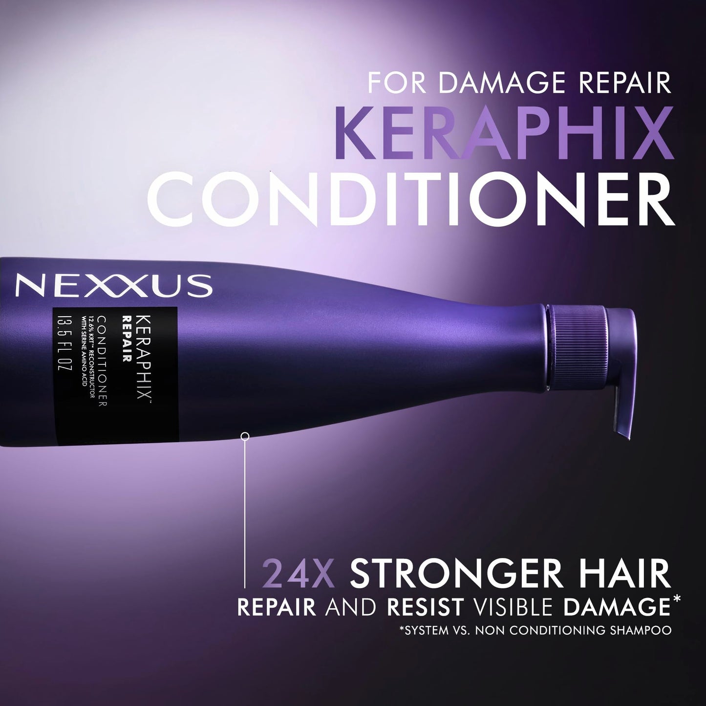 (1) Nexxus KERAPHIX Shampoo & (1) Nexxus KERAPHIX Conditioner - 13.5 oz (400 ml) EACH - Damage Healing - Keratin Protein and Black Rice - For Severely Beauty & Personal Care Nexxus