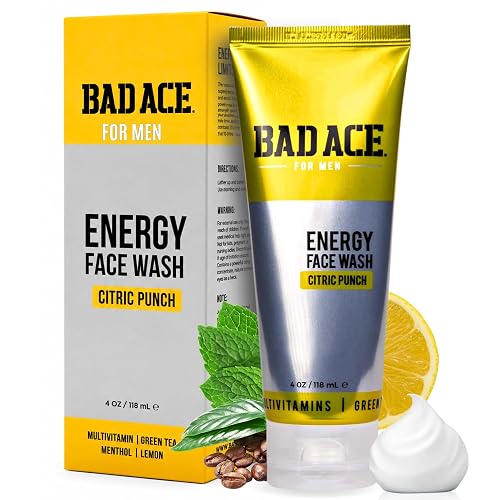 BAD ACE Energy Daily Face Wash | Korean Skin Care Formula Mens Face Wash for Dry Skin, Sensitive, Acne-Prone | Facial Cleanser for Men with Vitamins Beauty & Personal Care BAD ACE