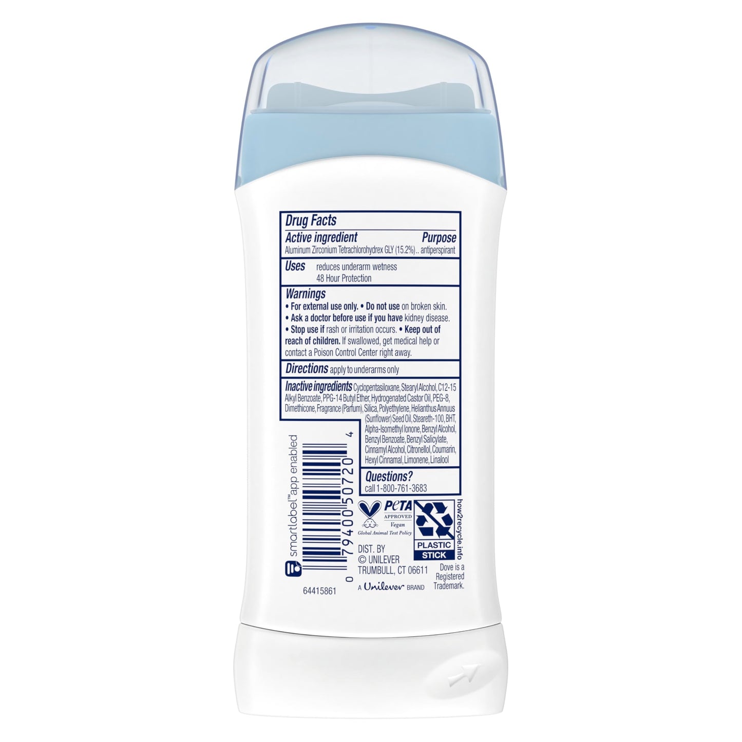 Dove Invisible Solid Antiperspirant Deodorant Stick 2 Count Powder, for Women, For All Day Underarm Sweat & Odor Protection 2.6 oz Beauty and Personal Care Dove