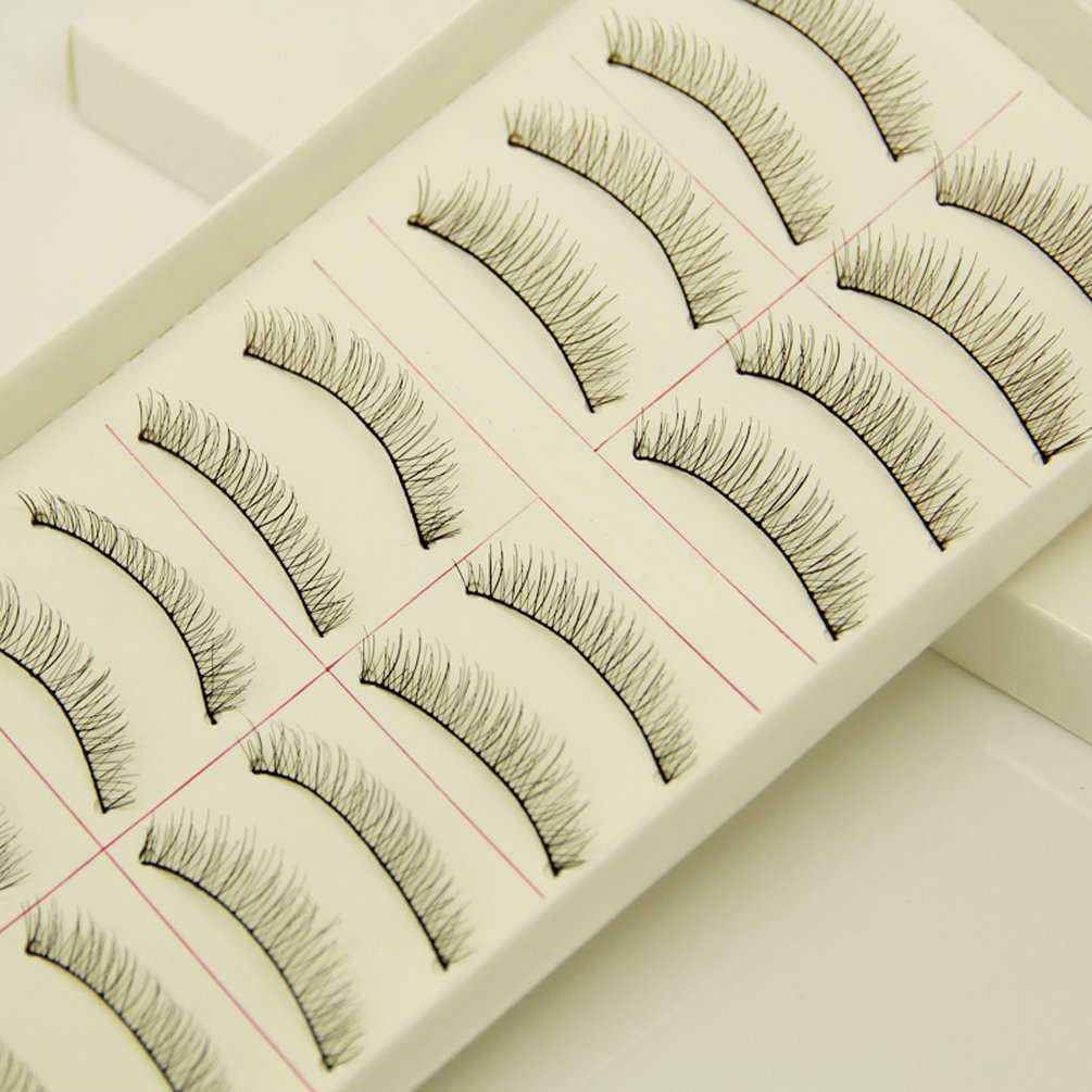 Ewanda store 10 Pairs False Eyelashes Natural Naked Makeup Short Eyelashes Handmade False Eye lashes Beauty & Personal Care Ewanda store