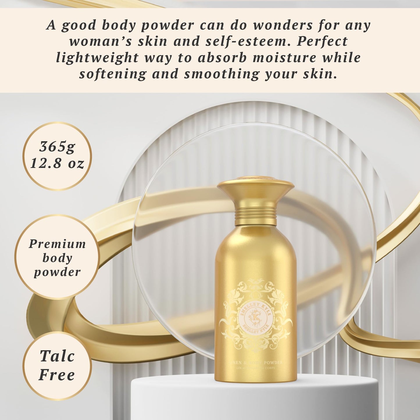 Talc-Free Body Powder for Women for Daily Use and After Bath - Shelley Kyle Signature 365 g (Puff not Included) Beauty & Personal Care Shelley Kyle