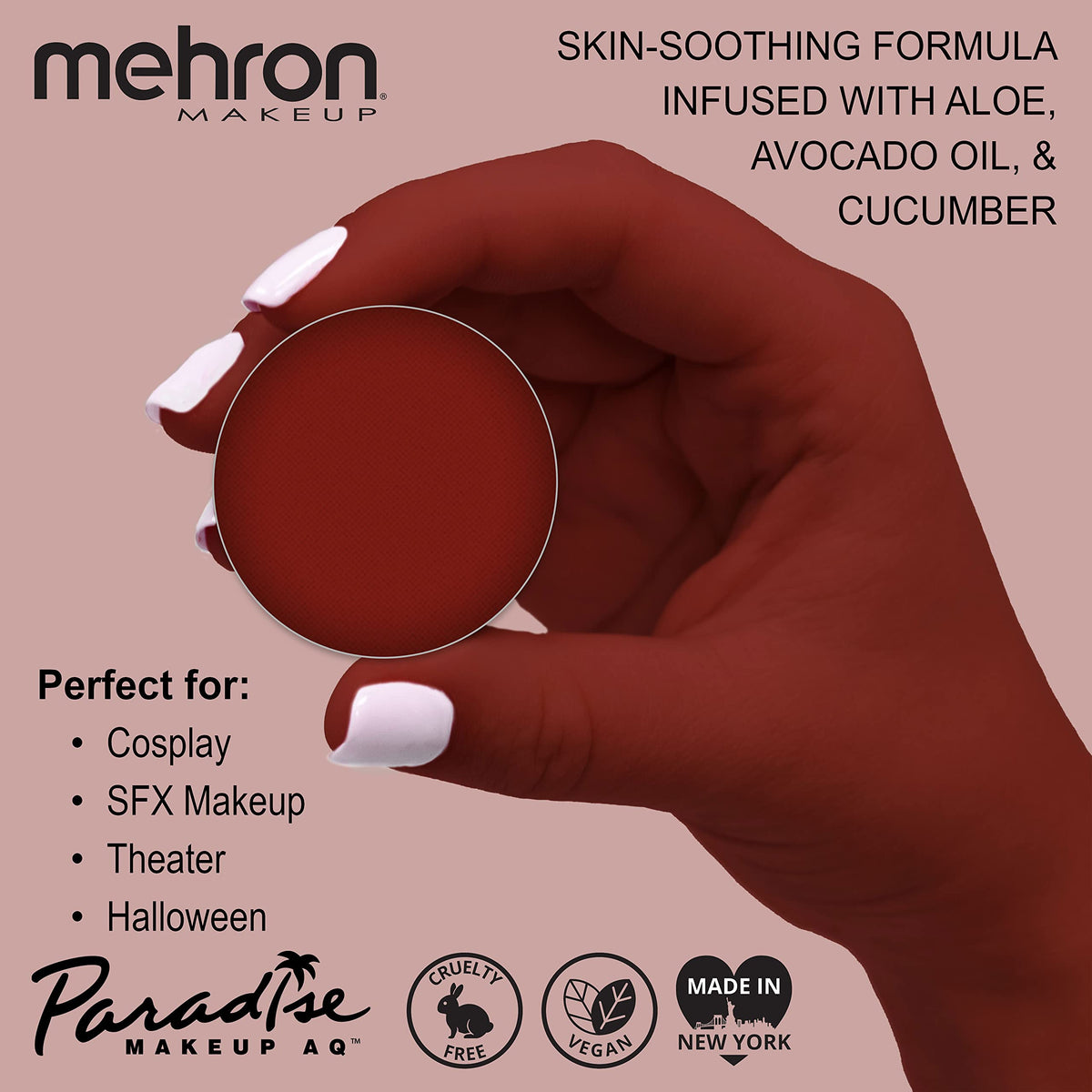 Mehron Makeup Paradise AQ - RED, Water-Activated Face & Body Paint