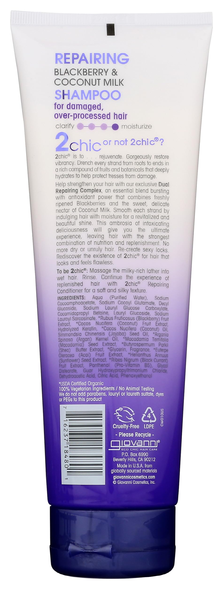 GIOVANNI 2chic Ultra-Repairing Shampoo, Color Safe 8.5 oz