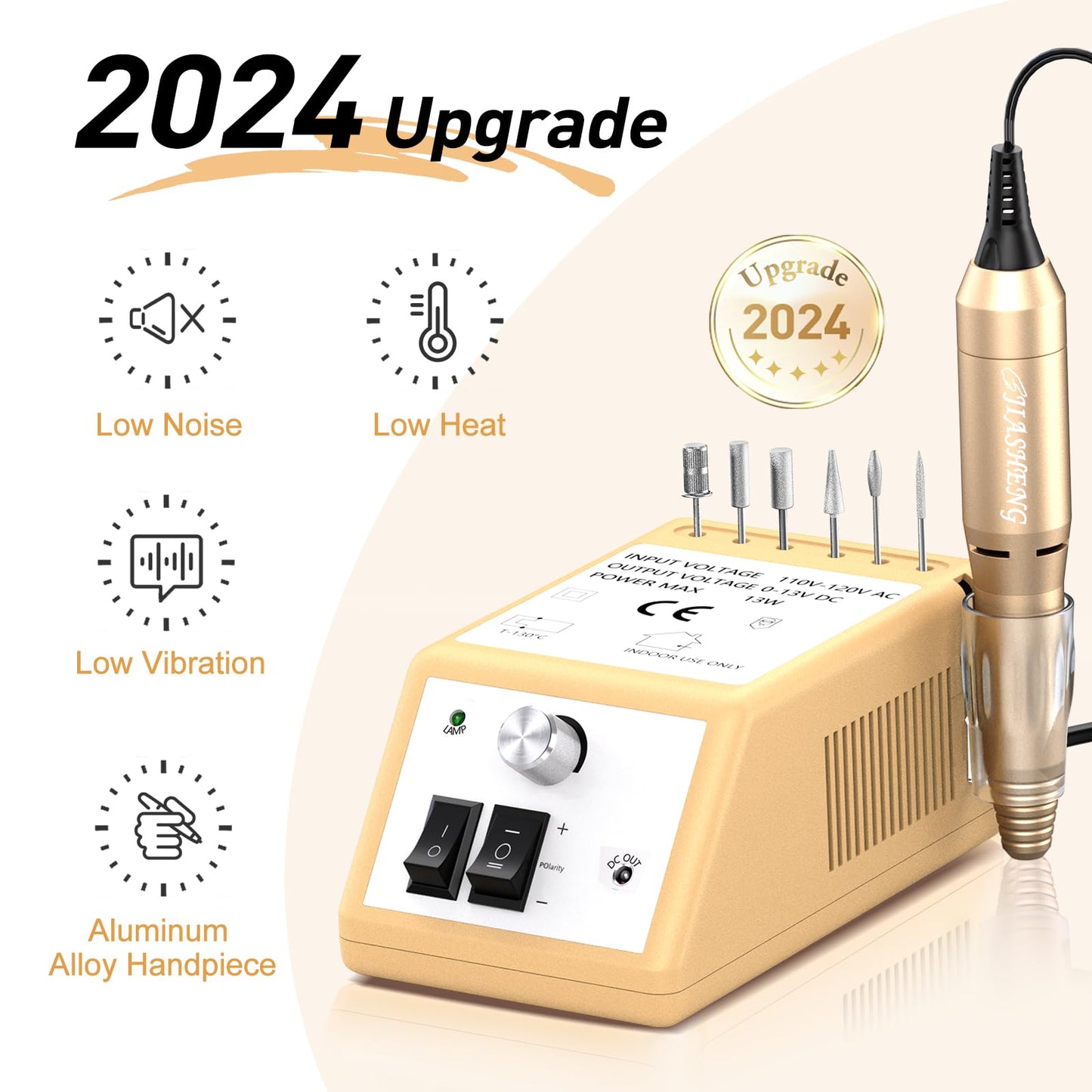 Jiasheng Professional Nail Drill, 20000rpm Electric Nail Drill Machine, Electronic Nail File Drills for Acrylic Nails Gel Nails Manicure Pedicure Beauty & Personal Care JIASHENG