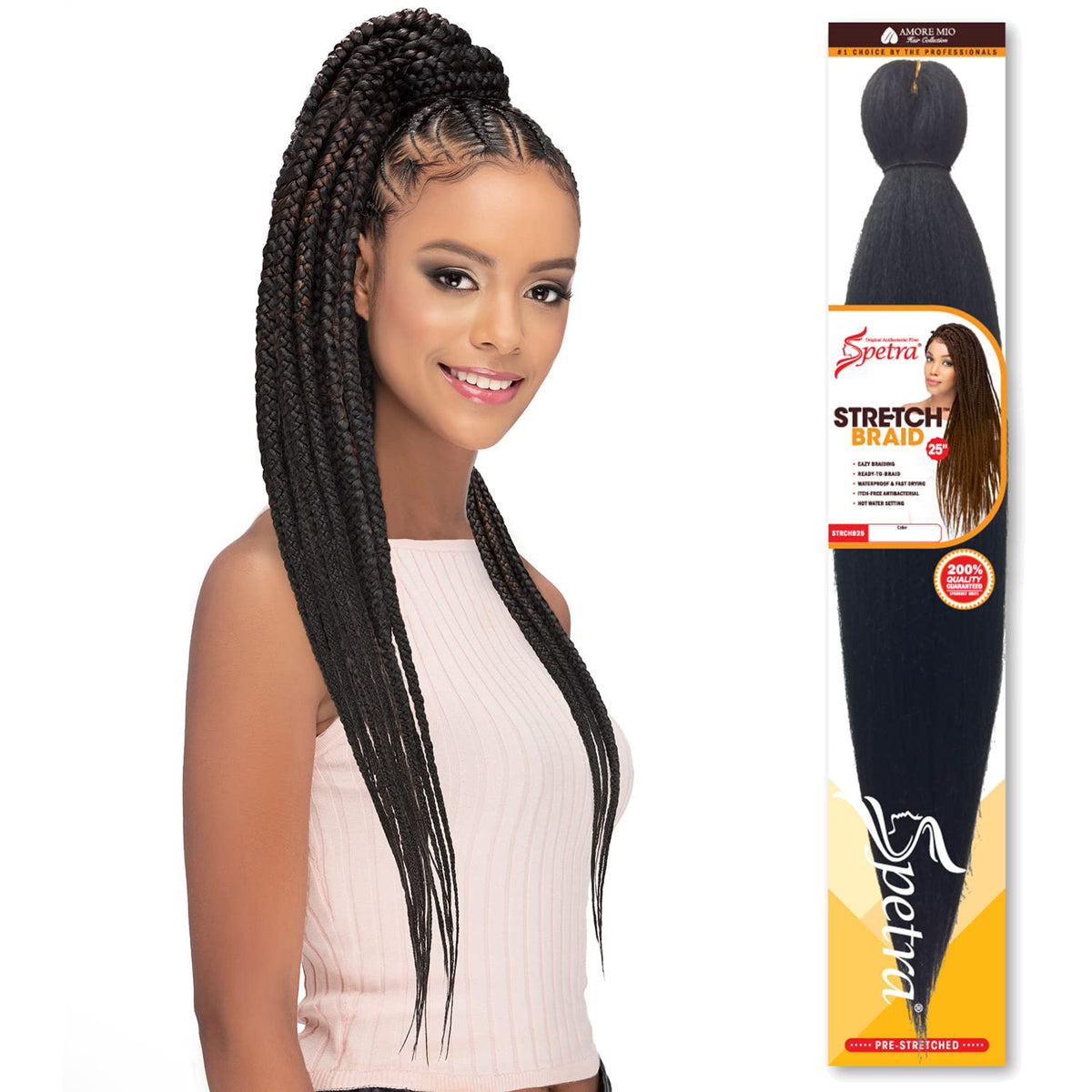 Amore Mio Synthetic Hair Braids Pre-Stretched EZ Ready Braid 25" (1-pack, 2)