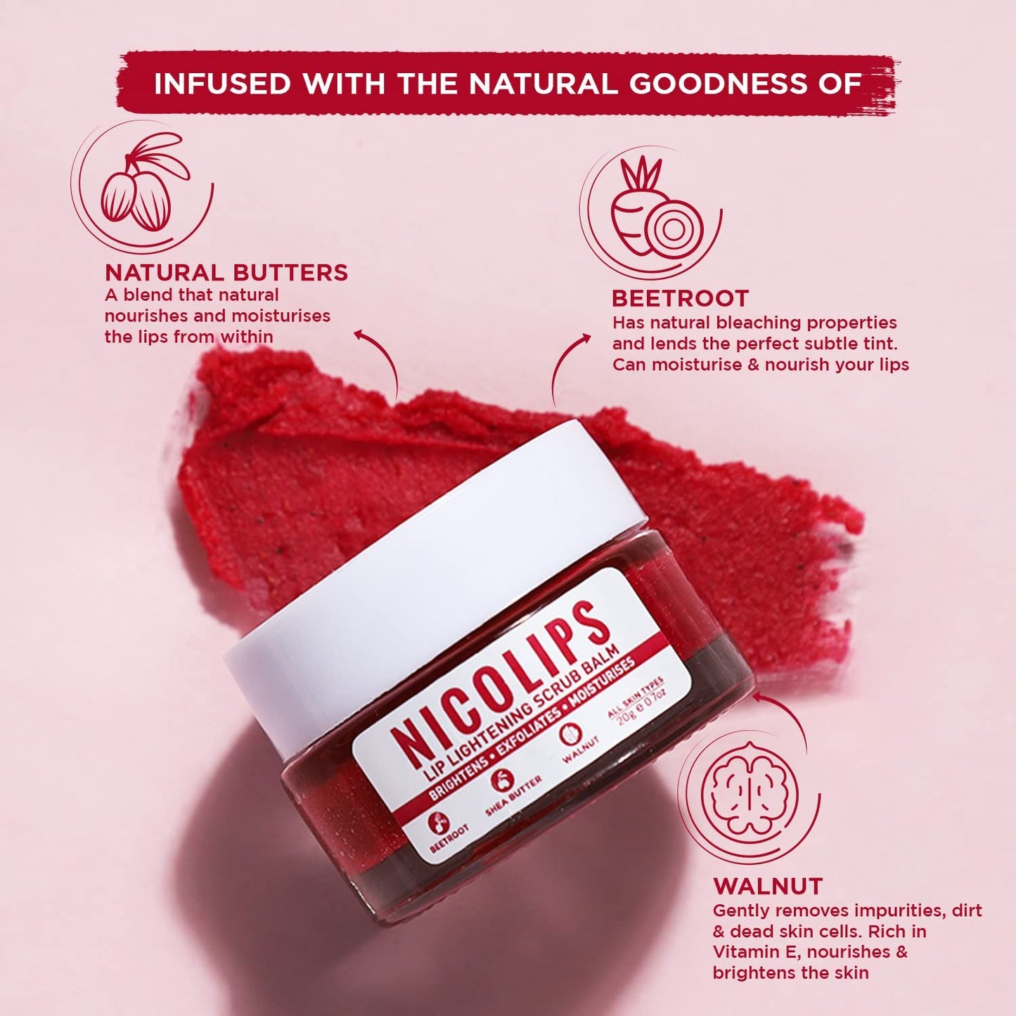 BEAUTY BRATS NicoLips Organic Lip Scrub Balm for Dark, Dry, Chapped Lips, Men and Women on amazon.com Beauty and Personal Care BEAUTY BRATS